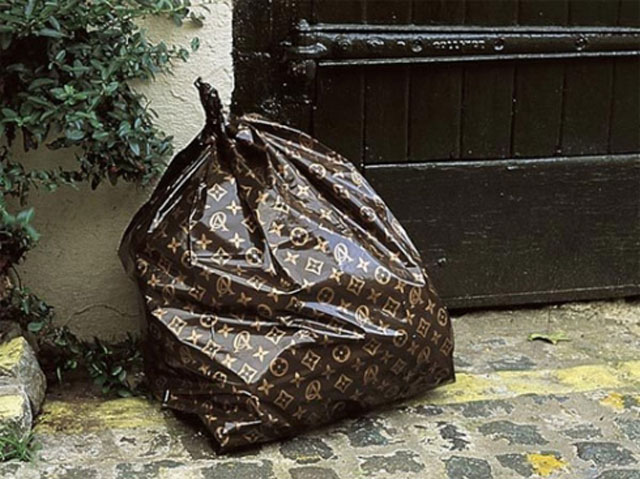 because they're Louis Vuitton.  Trash, Garbage can, Trash bins