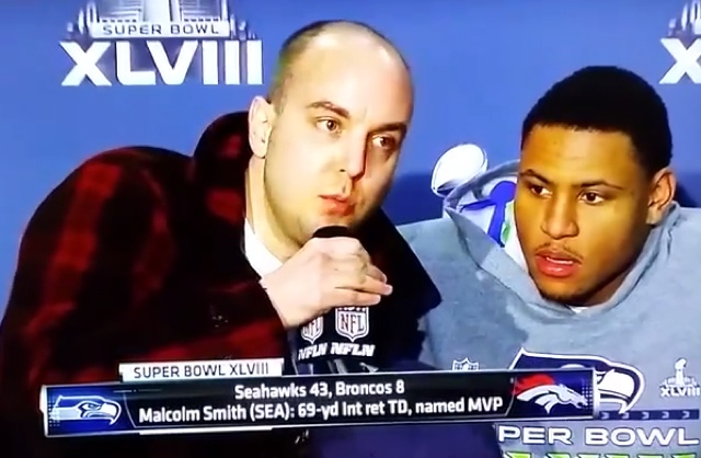 Malcolm Smith's MVP press conference interrupted by 9/11 'truther