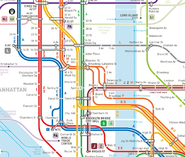 Check Out This Update Of The 'Smooth' NYC Subway Map - Gothamist