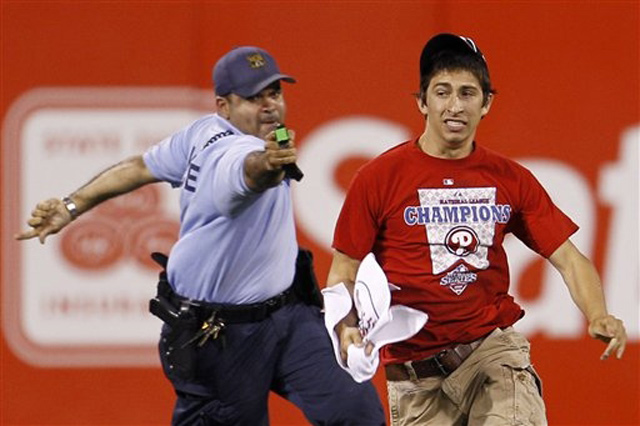 Fan Questioned by Police After Phillies' Victorino Is Doused by