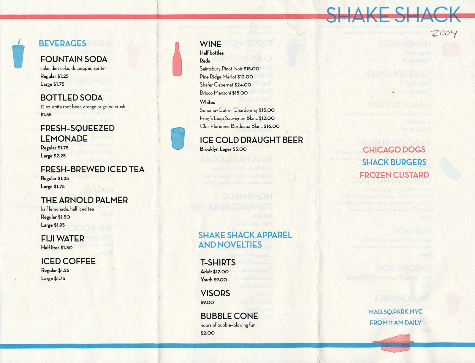 Shakebacks Menu Take A Peek At Shake Shack's Original 2004 Menu - Gothamist