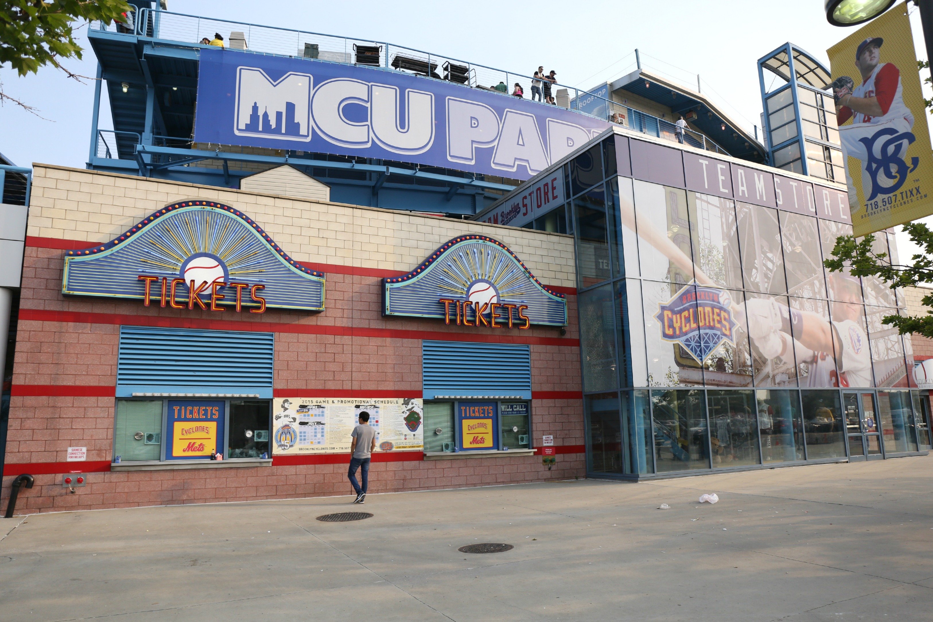 View from inside the Brooklyn Cyclones' Sandy the Seagull suit