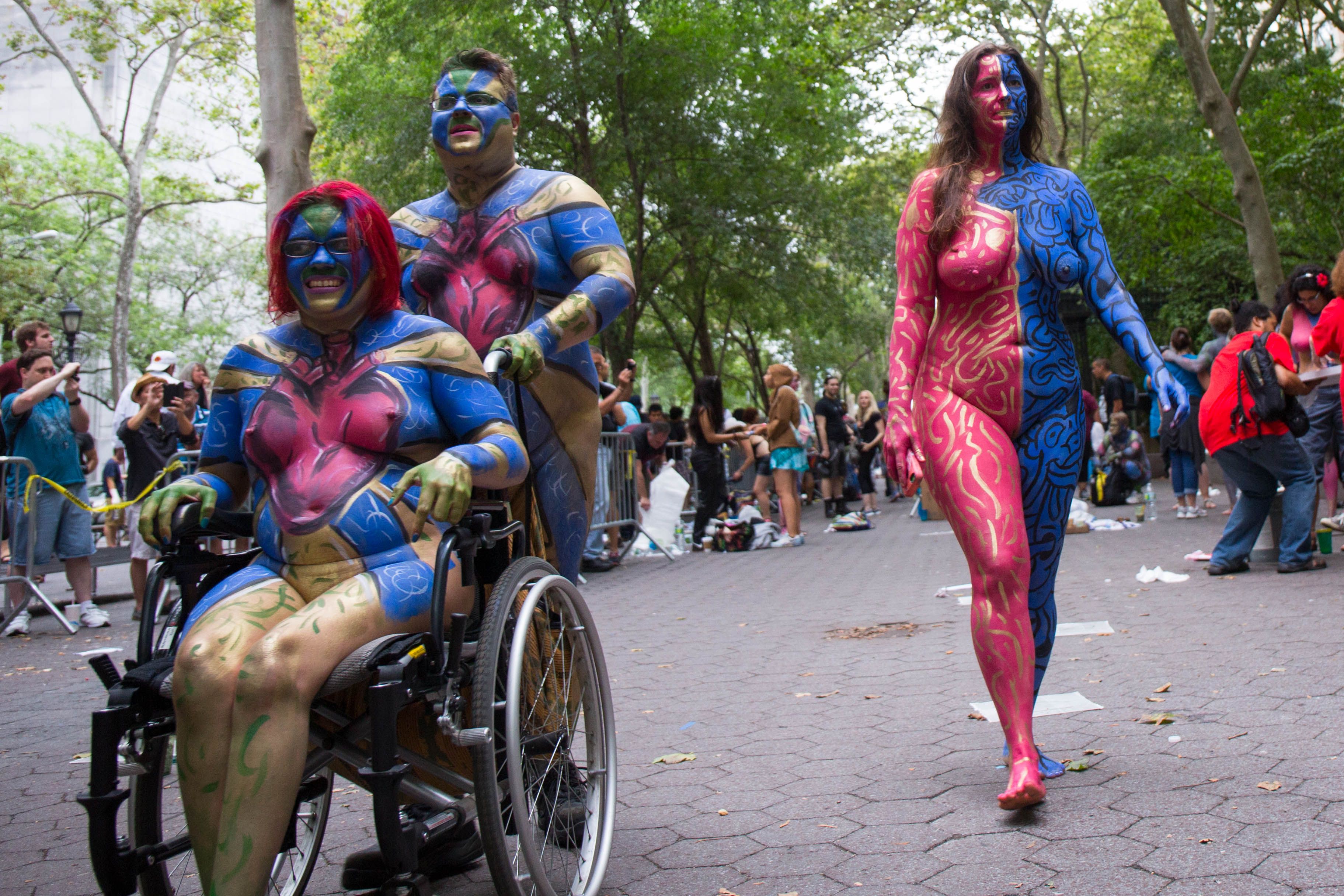 Nsfw Photos Totally Naked People Got Painted In Midtown Nyc Gothamist