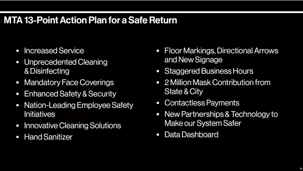 MTA's 13 point plan