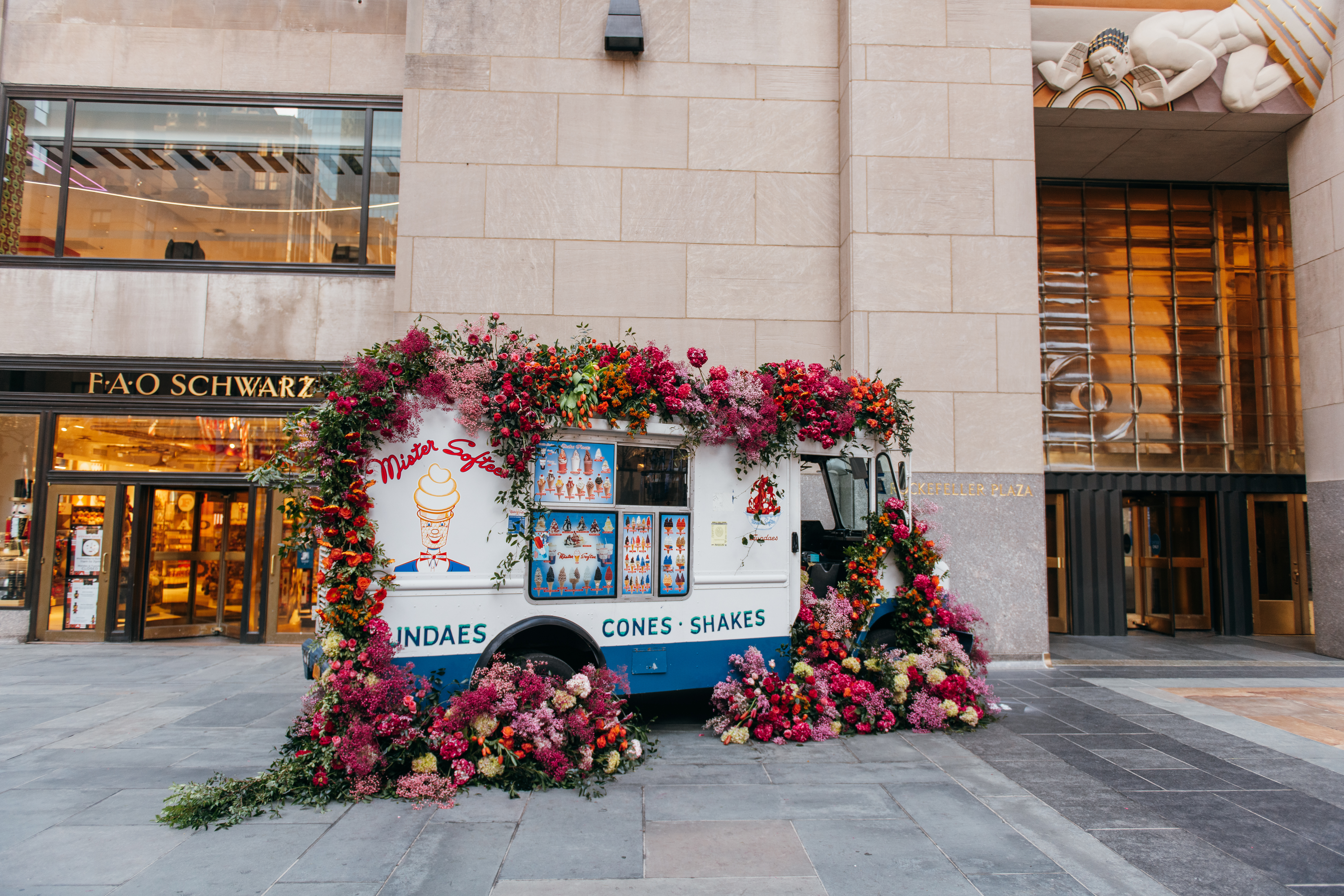 Big inflatable flowers bloom in Midtown Manhattan