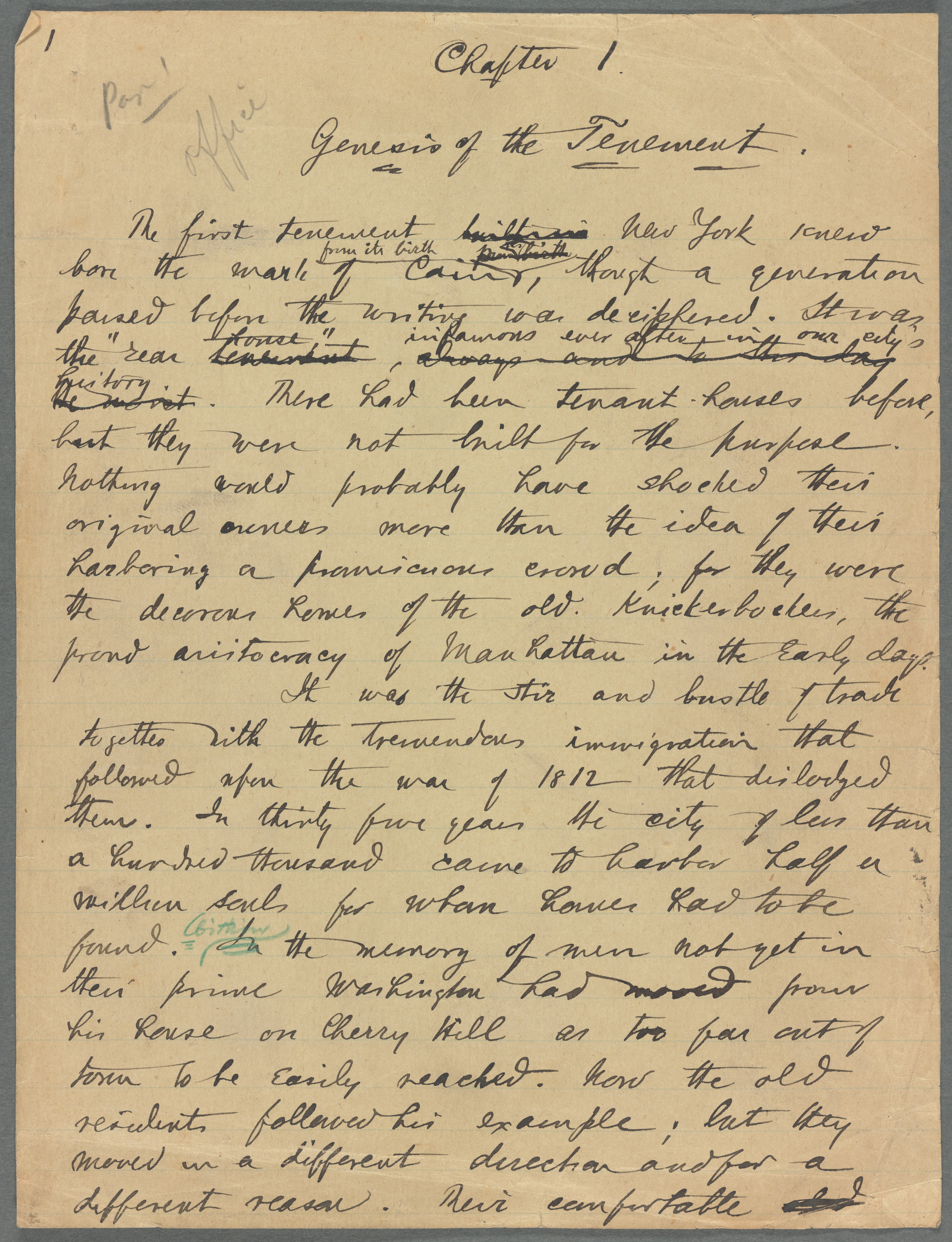 Jacob Riis’s Handwritten Reminder Of New York City’s Grim Past