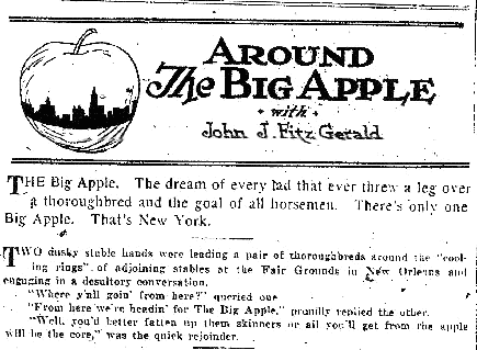 Why is New York City Called The Big Apple?
