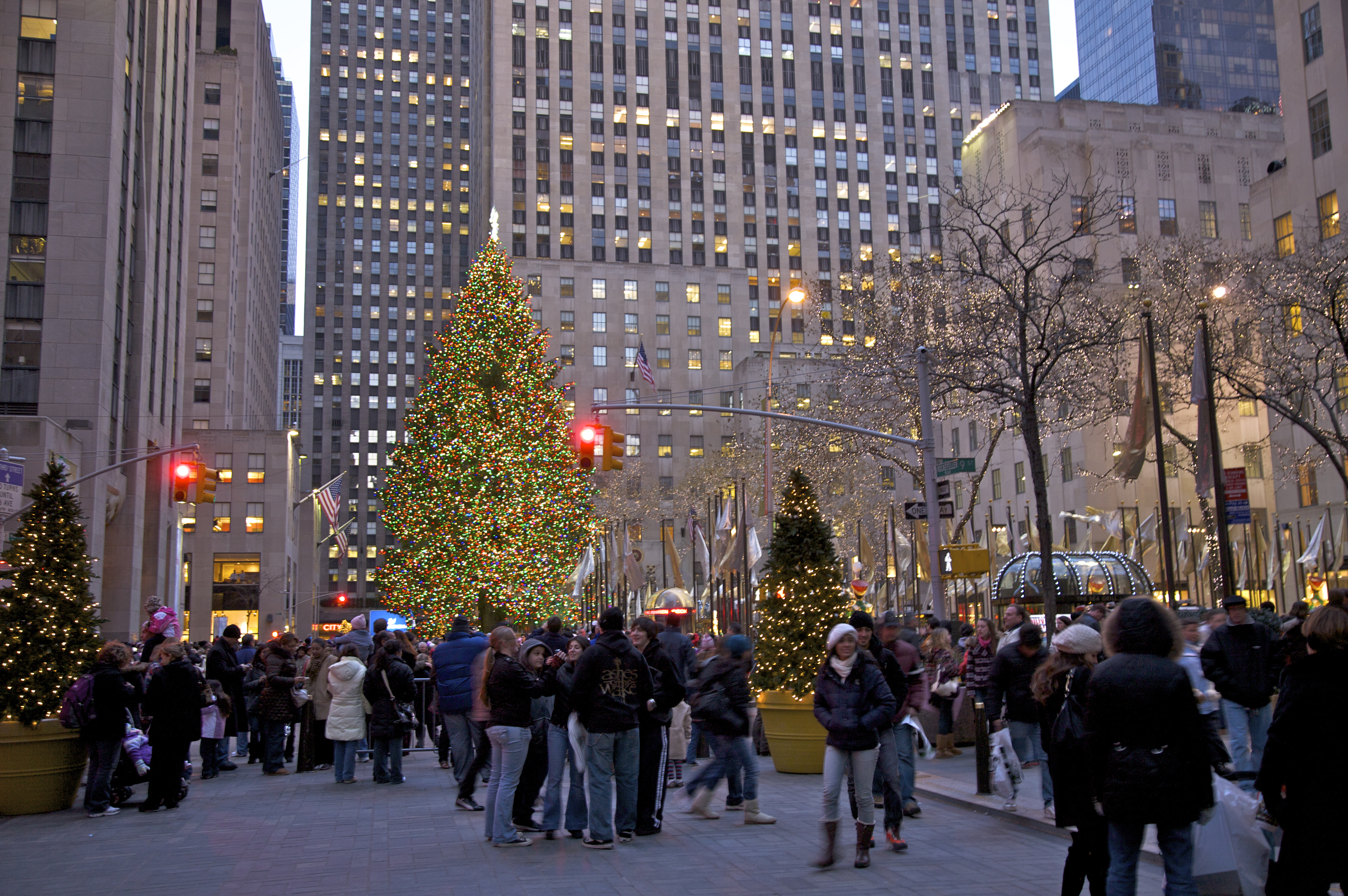 Holiday decorations at Rockefeller Center in Manhattan