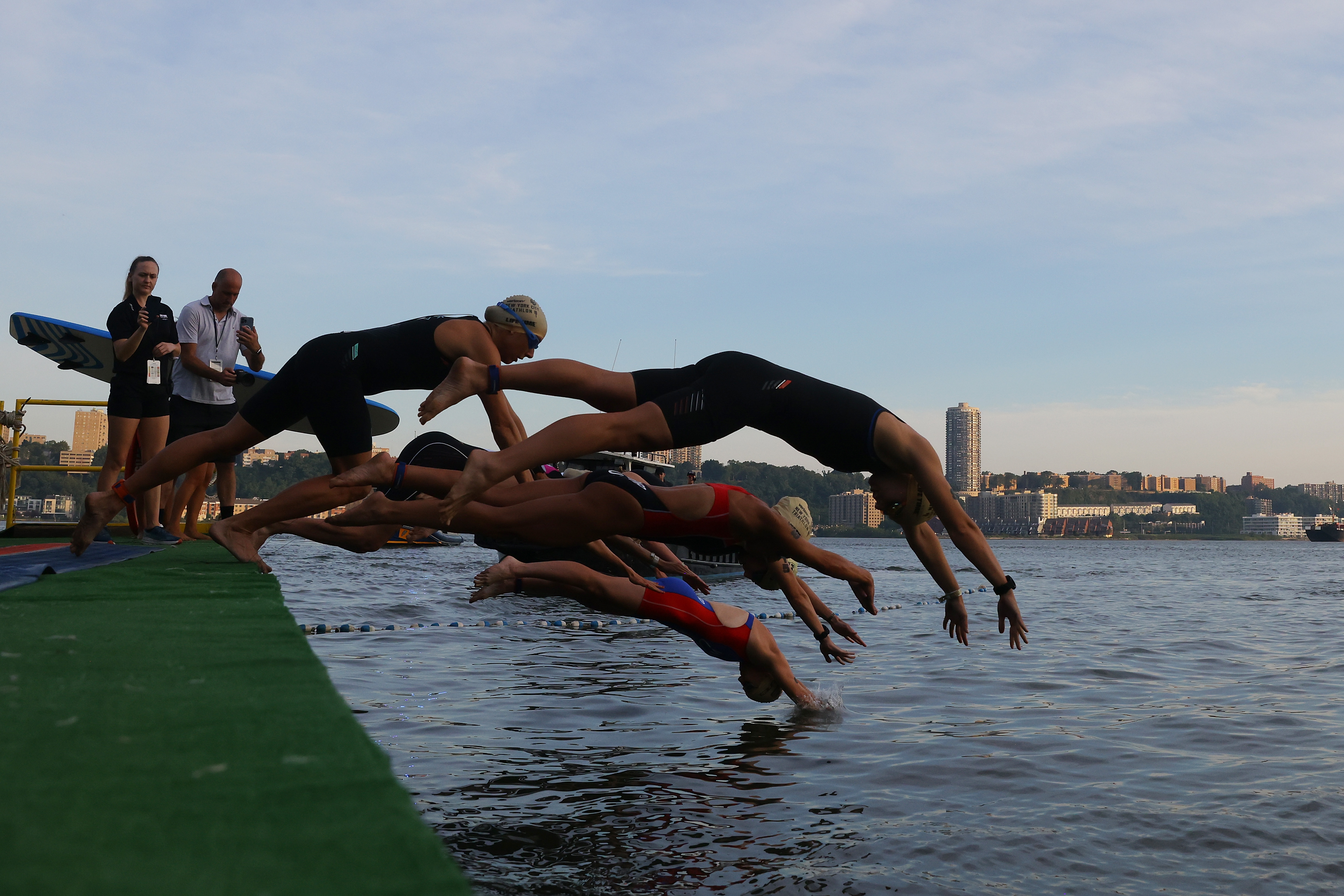 Sunday heat hampers biking, running portions of NYC Triathlon
