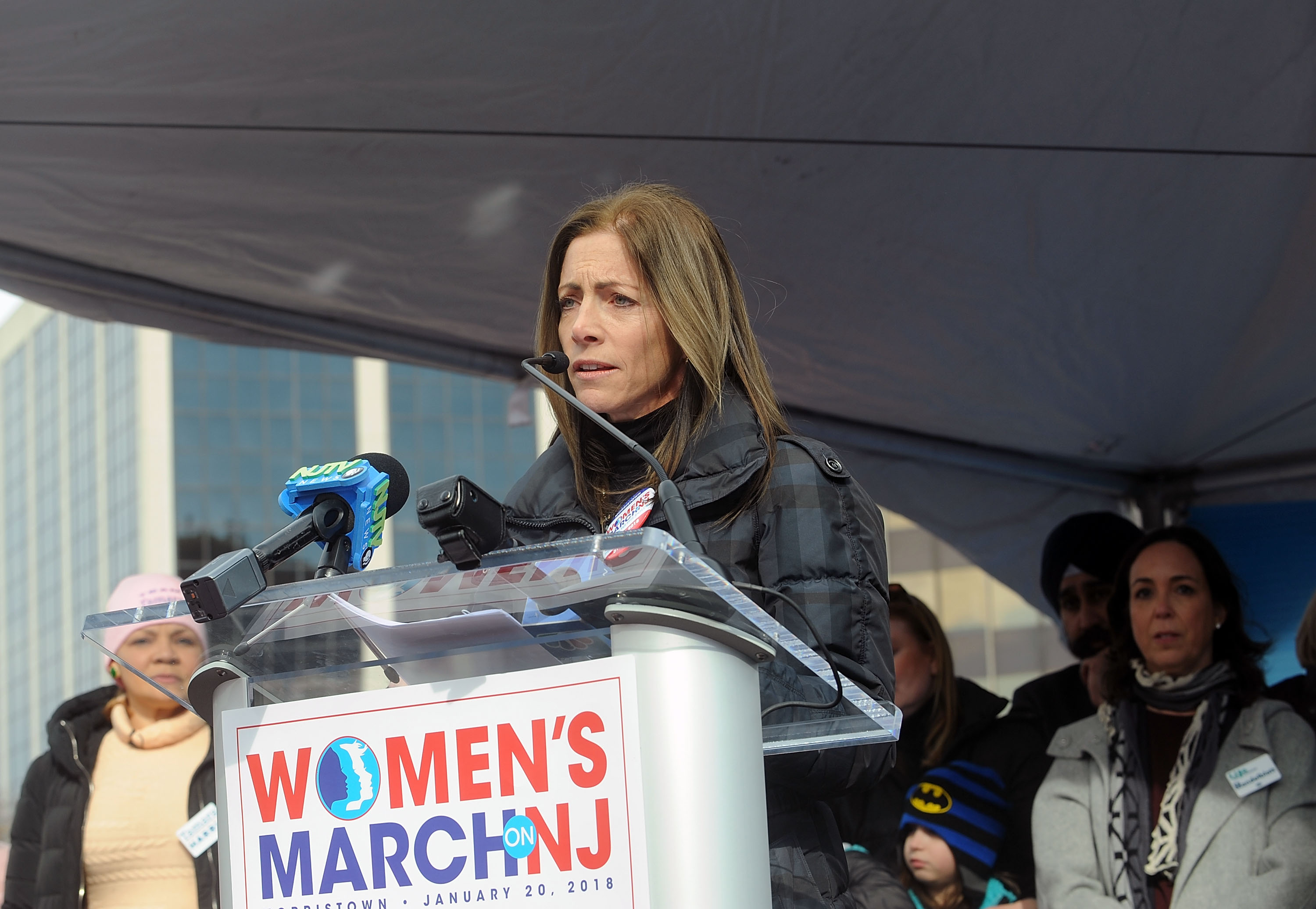 First Lady Tammy Murphy speaks at the 2nd Annual Women's March On New Jersey in 2018