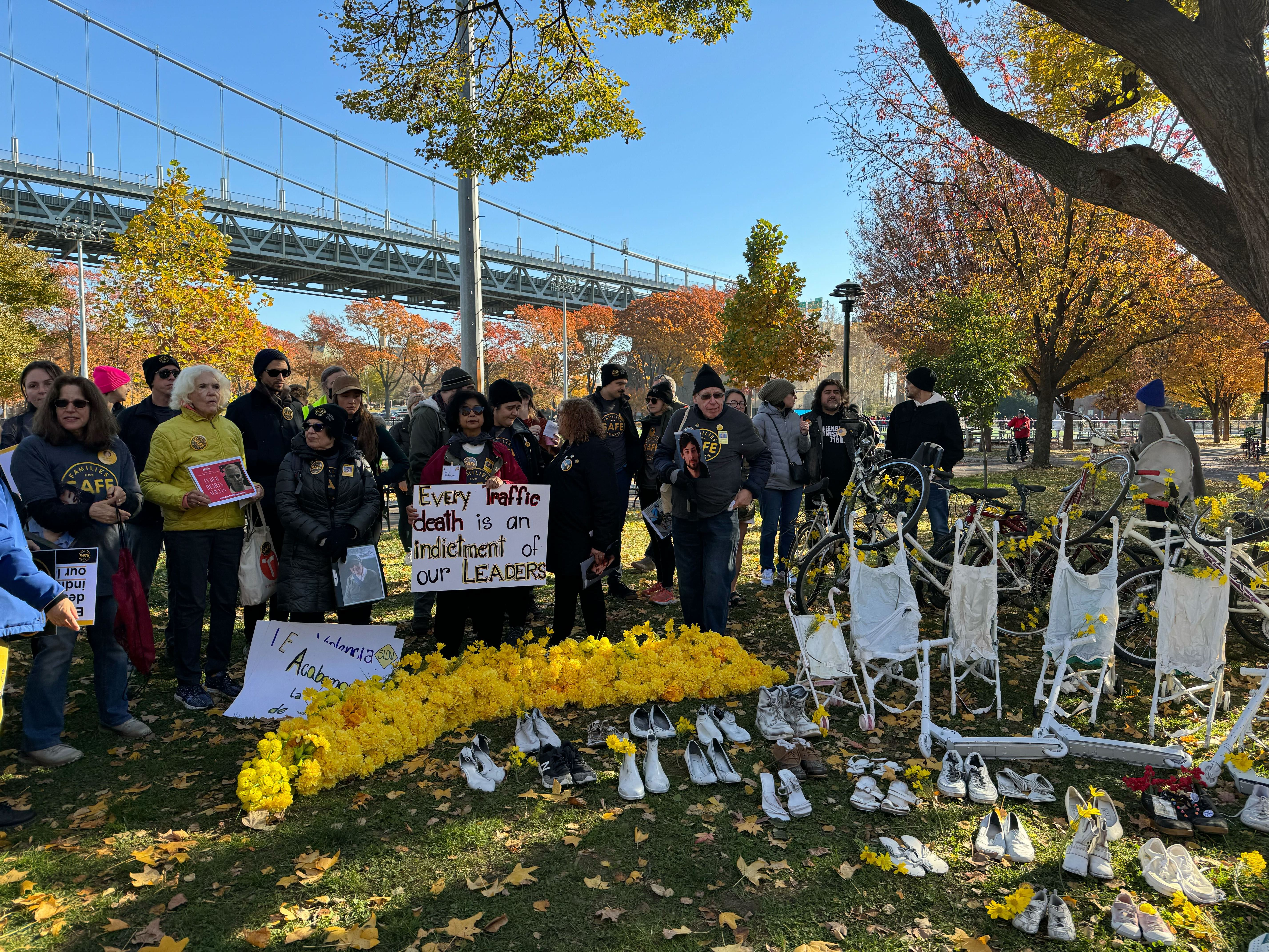 As NYC traffic deaths pile up, advocates march through Astoria to call for street redesigns