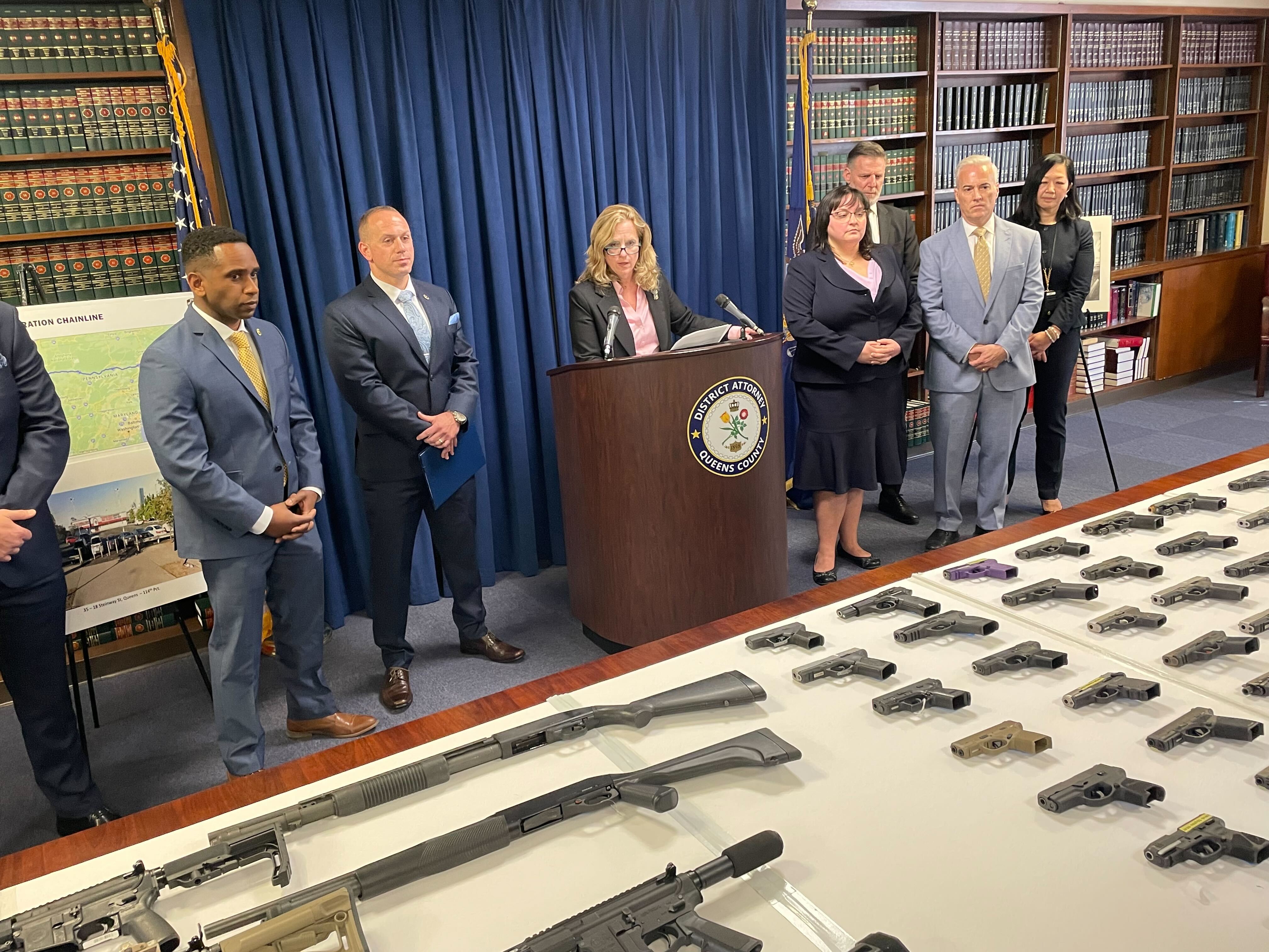 Police recover over 100 guns from interstate trafficking ring, NYPD and Queens DA say