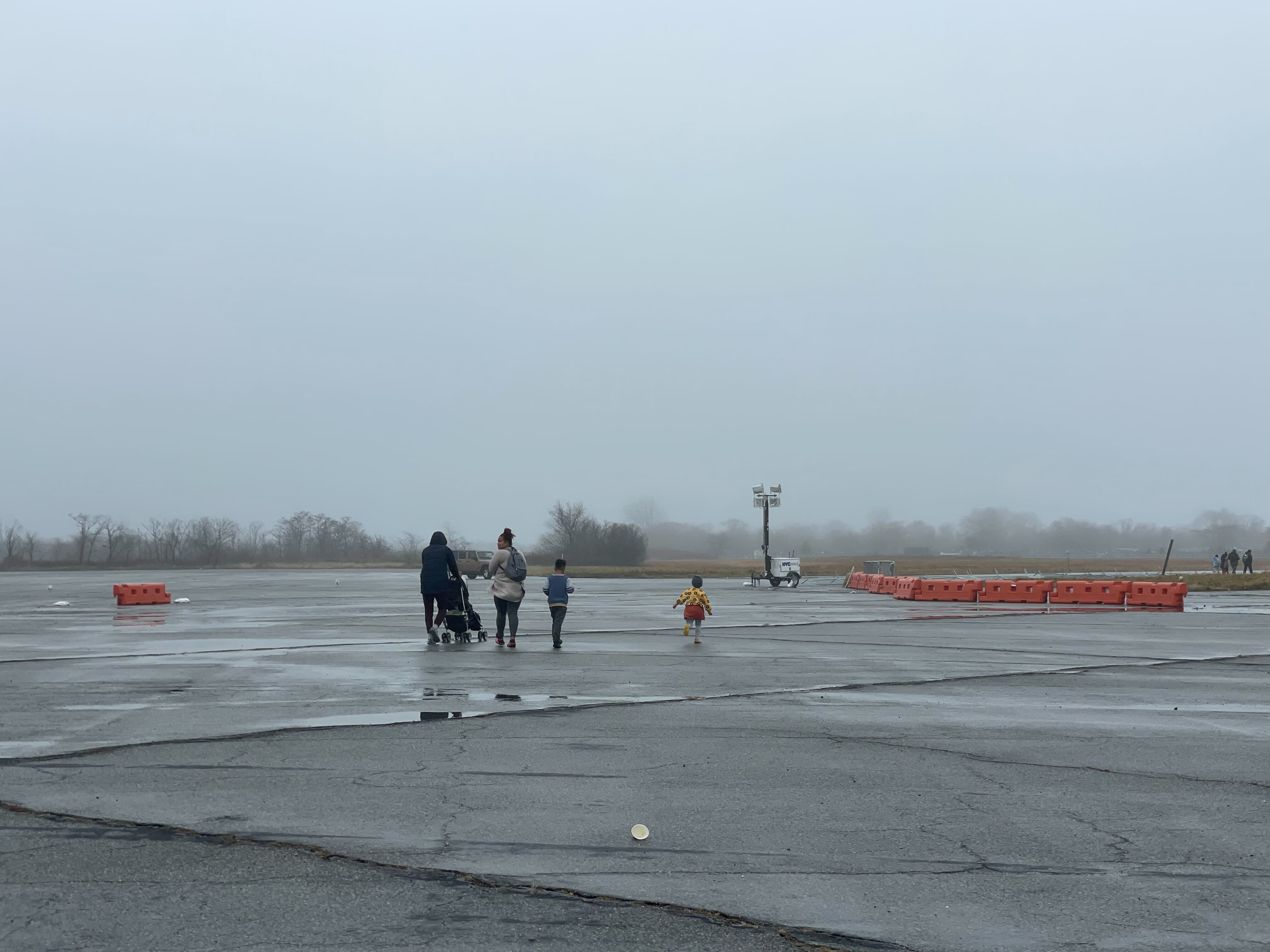 &lsquo;No one slept&rsquo;: Migrants at Brooklyn tent shelter recount scary night in coastal storm