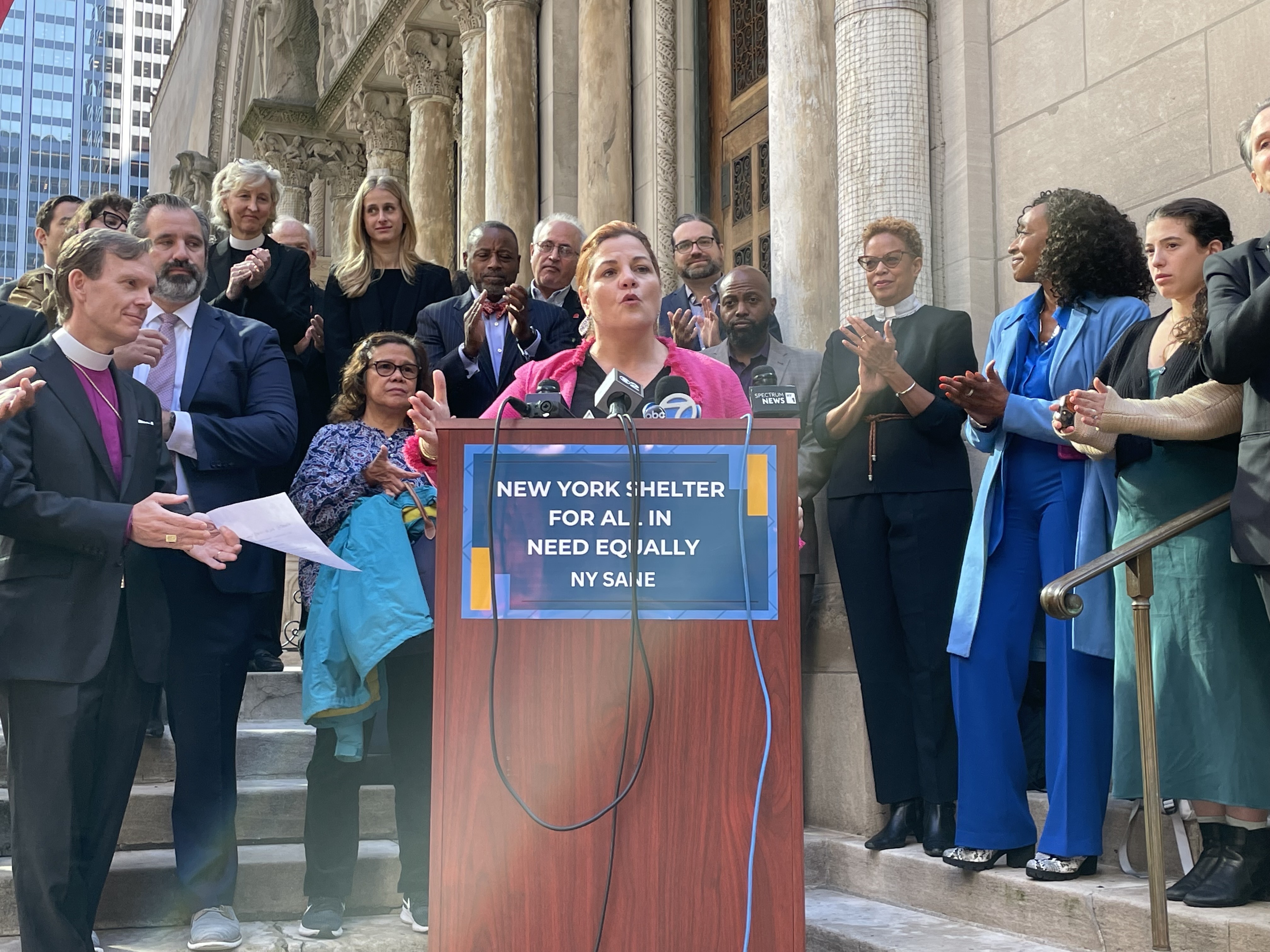 NYC religious, housing and labor leaders push back on Adams&rsquo; right-to-shelter changes
