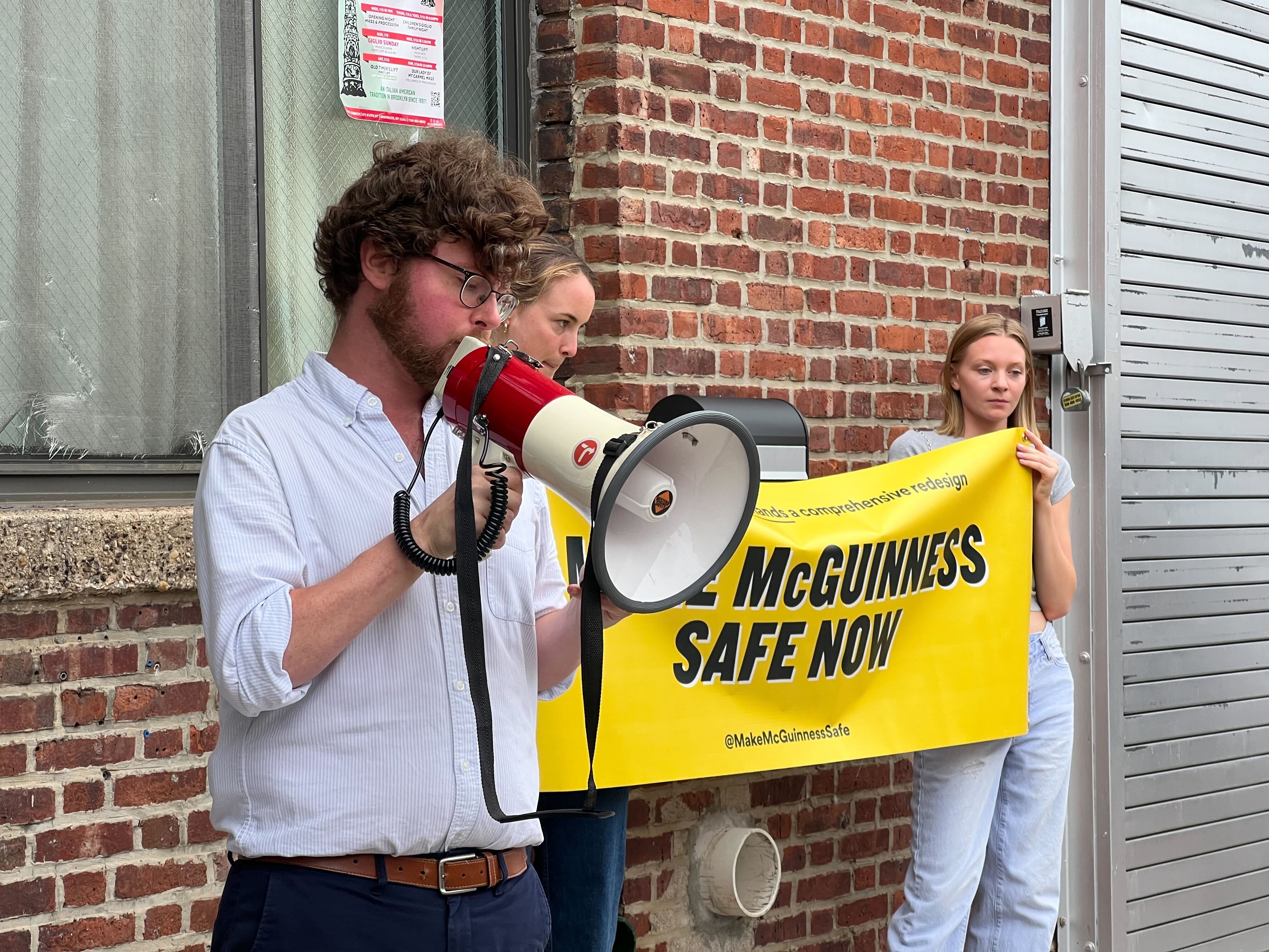 Greenpoint street safety advocates rally in support of redesigning dangerous boulevard