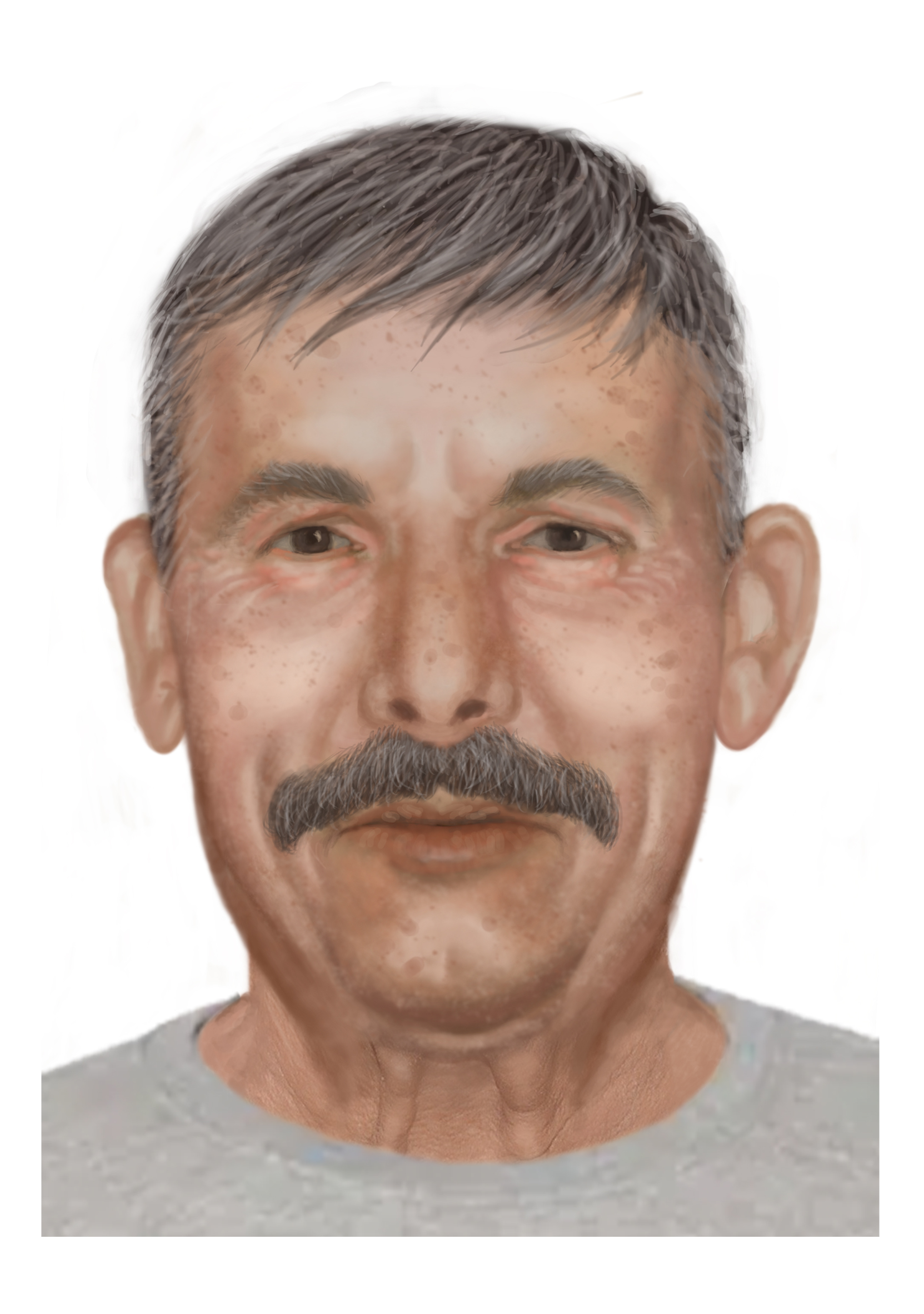 A rendering of what homicide suspect David Liggett would look like today