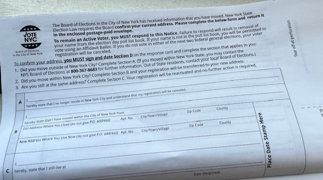 NYC Board of Elections vendor error triggers 44,000 faulty &ldquo;inactive&rdquo; voter registration notices
