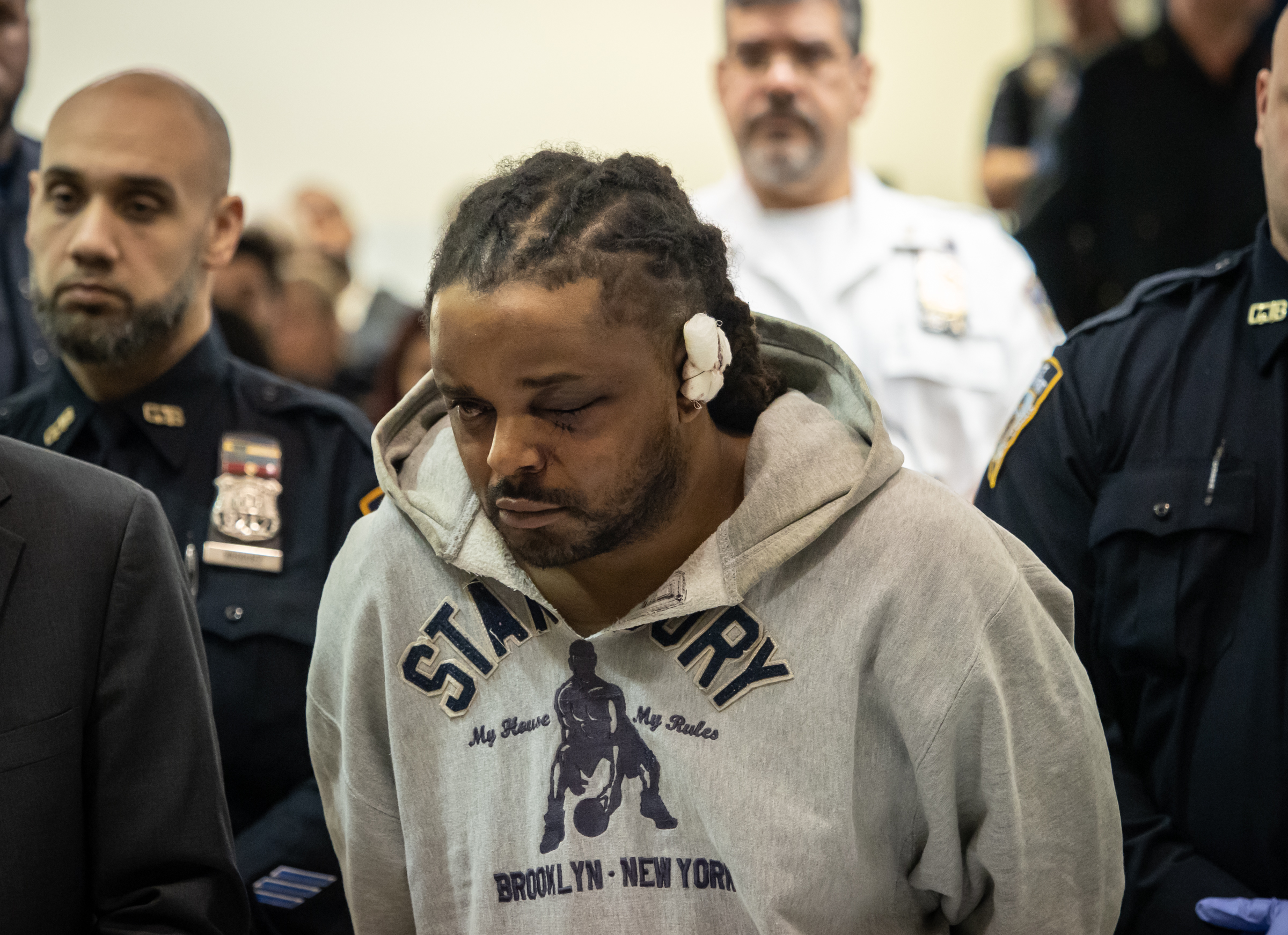 Robert Williams, the man accused of carrying out back-to-back assassination attempts on Bronx police officers in the span of 12 hours, is arraigned inside Bronx Criminal Court in the Bronx on February 10th, 2019.