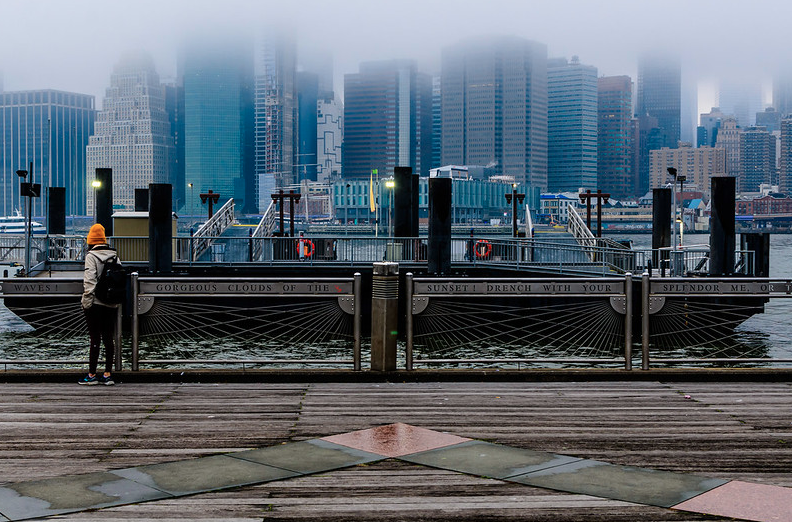 fog sits on the East River