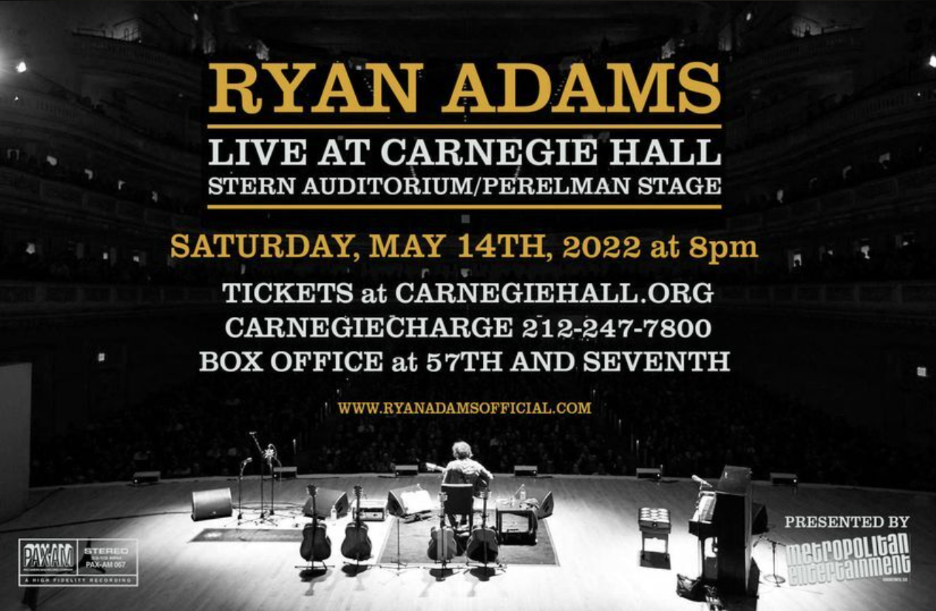 Ryan Adams books Carnegie Hall for first major show since 2019 misconduct allegations