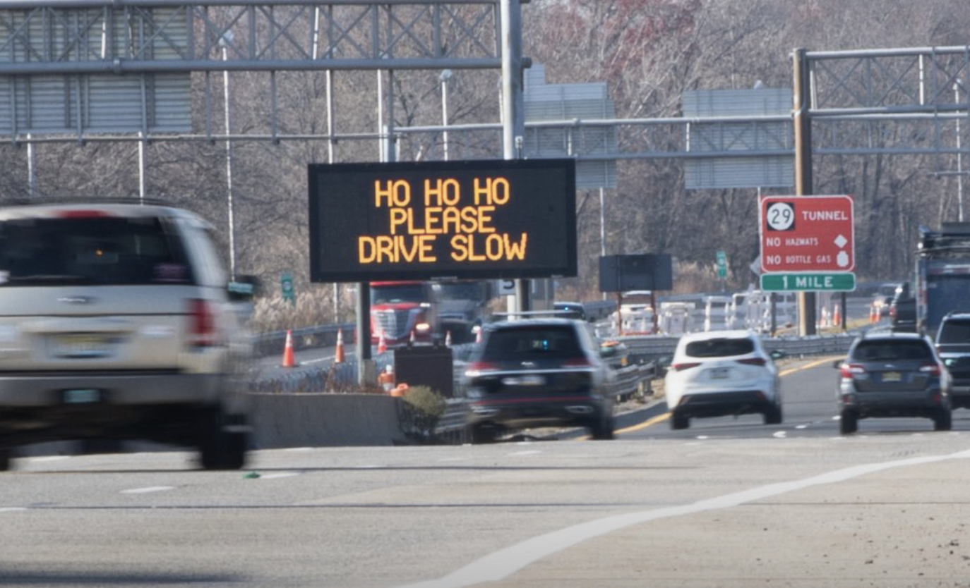 &lsquo;Only Rudolph should be lit&rsquo;: Cheeky NJ highway signs back for holidays