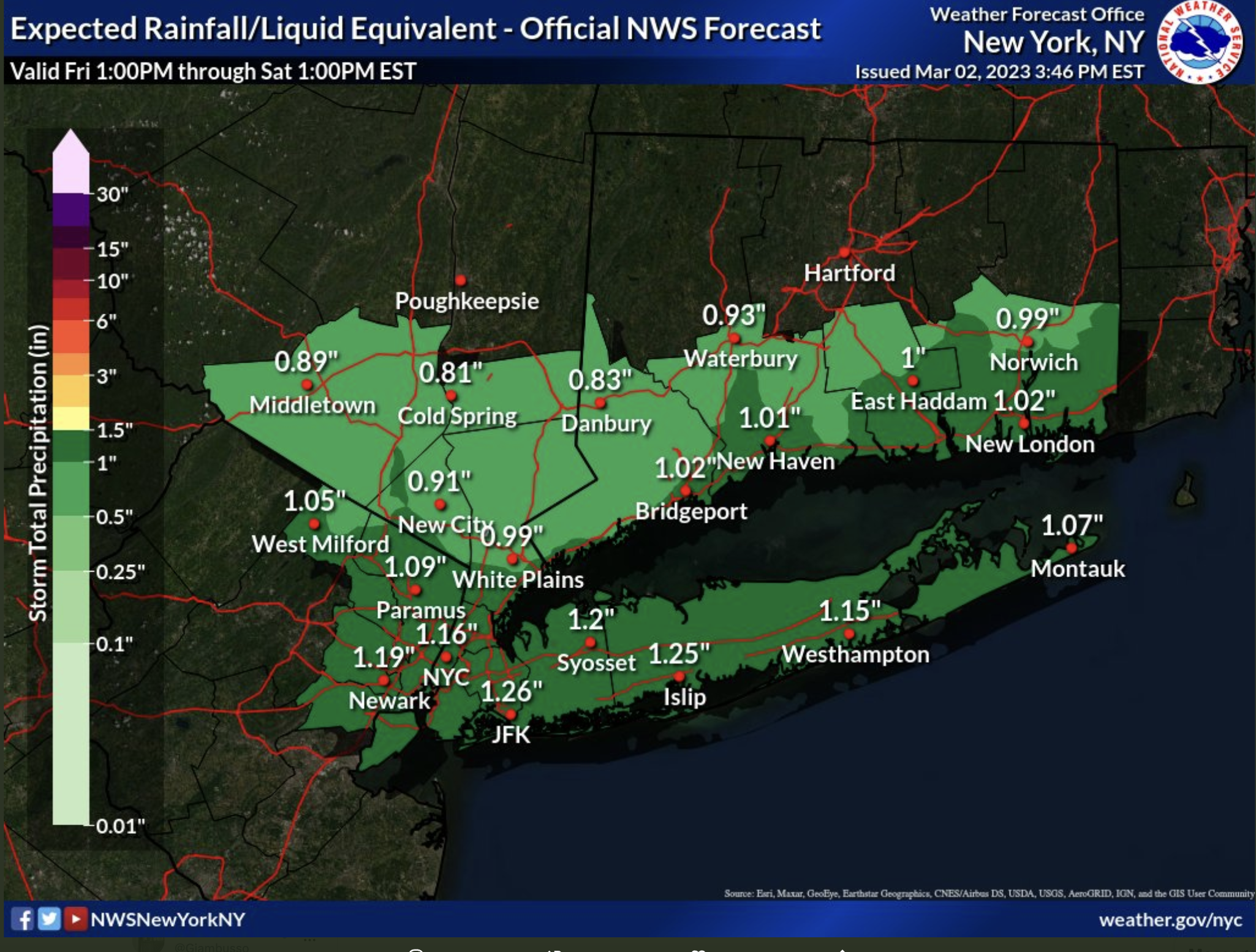 Weekend to bring gusty winds, heavy rains and coastal flooding to NYC