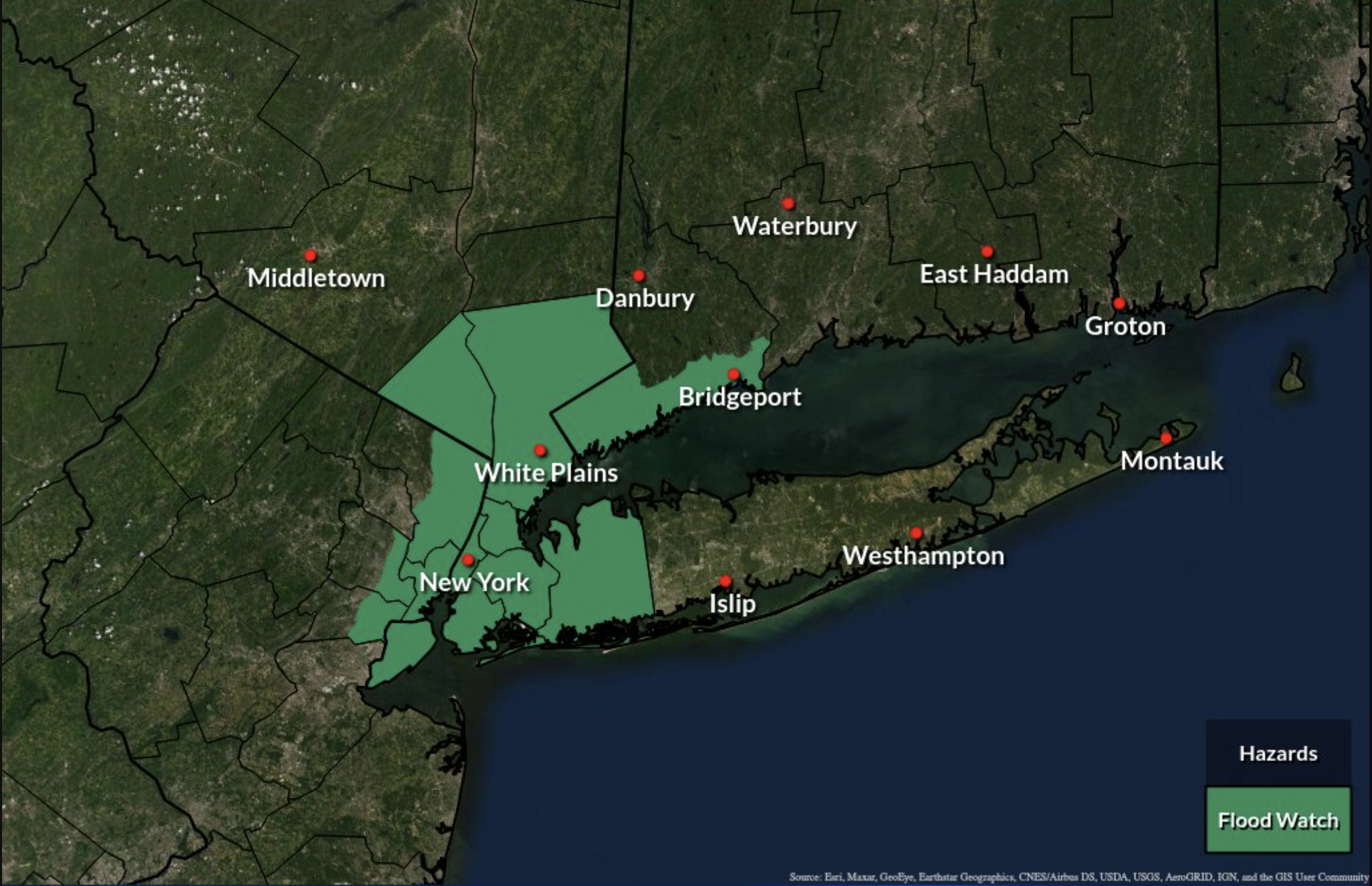 Flood watch in effect for NYC area, National Weather Service says