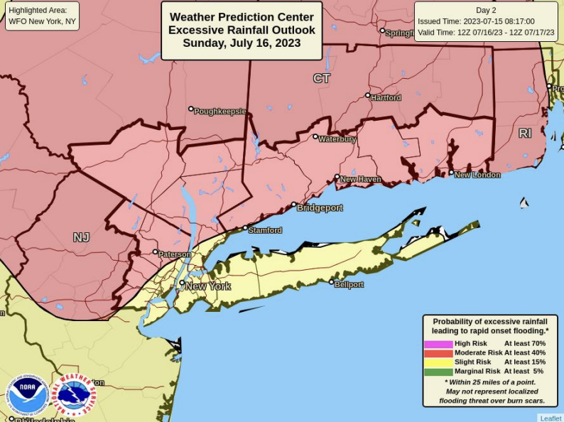 Flood watch declared for NYC metro region, with higher risk for Hudson Valley