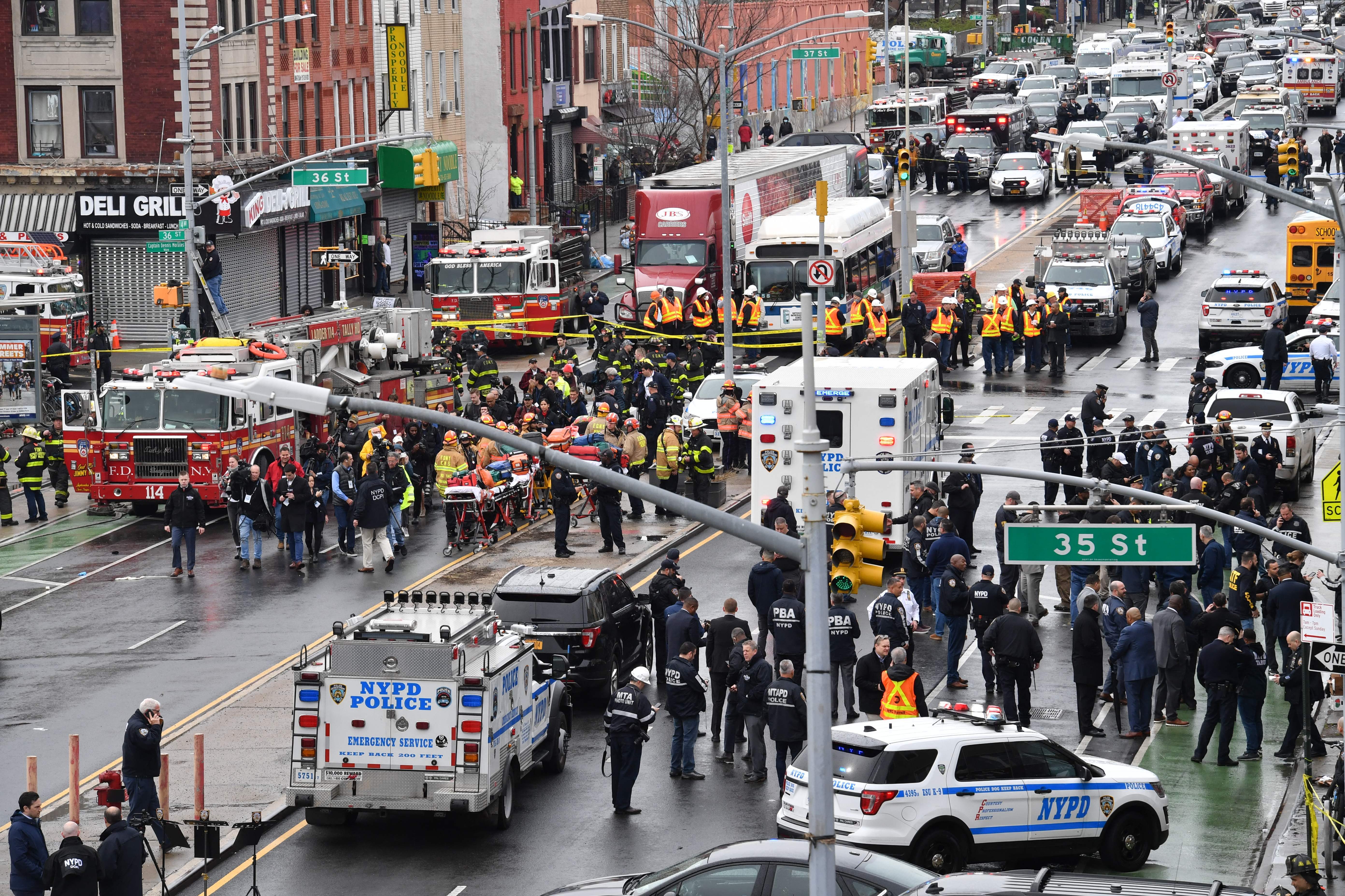 Brooklyn subway shooting video shows stunned and wounded New Yorkers in the aftermath of the attack