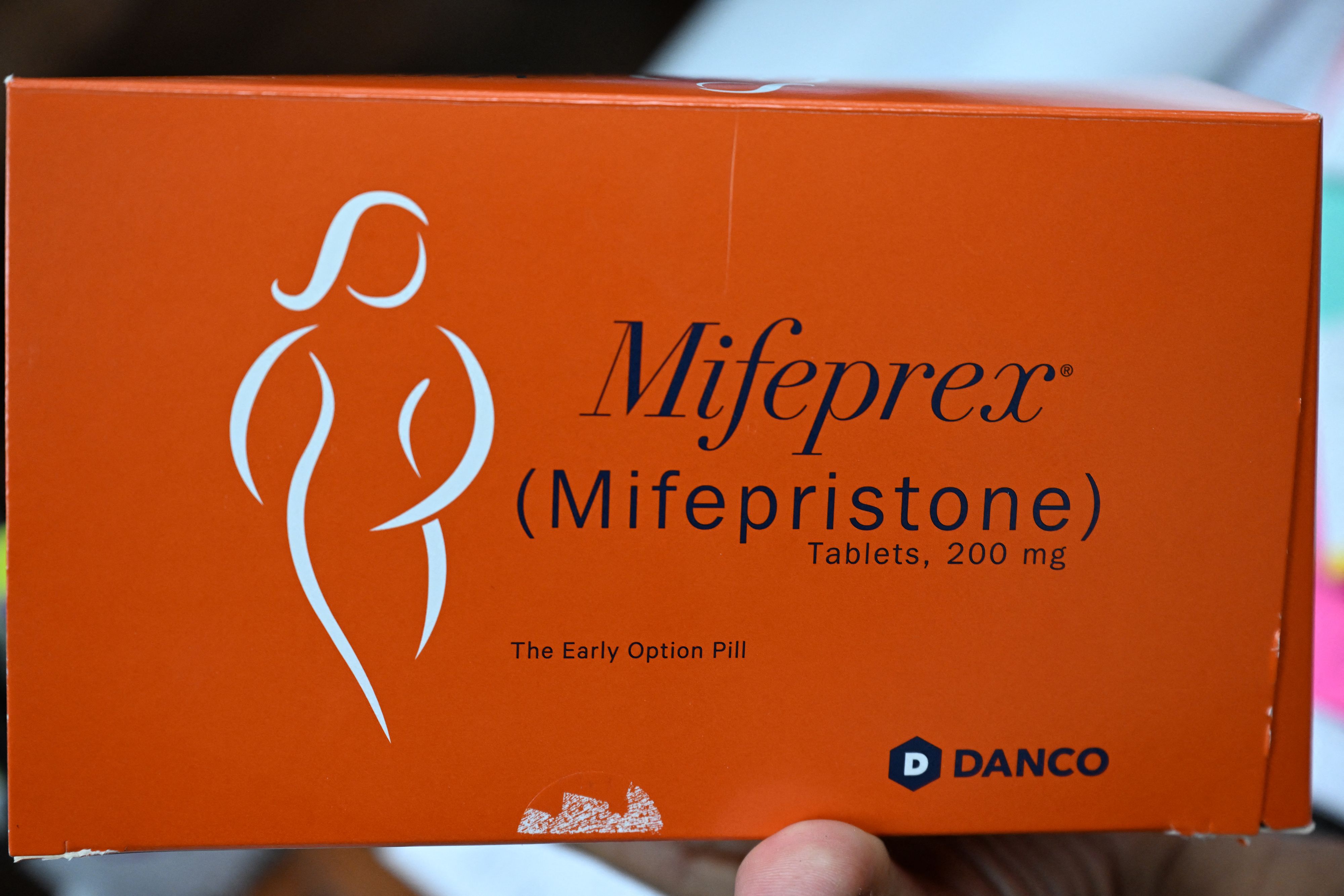 Mifepristone (brand name Mifeprex), one of the two drugs used in a medication abortion, is displayed at the Women's Reproductive Clinic in Santa Teresa, New Mexico, June 15, 2022.