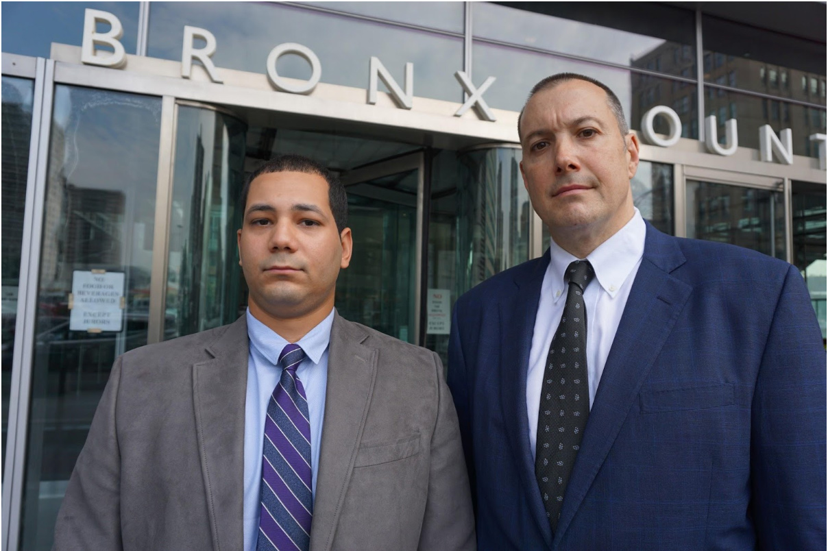 Frankie Breton and his attorney Andrew Stengel outside court in the Bronx.