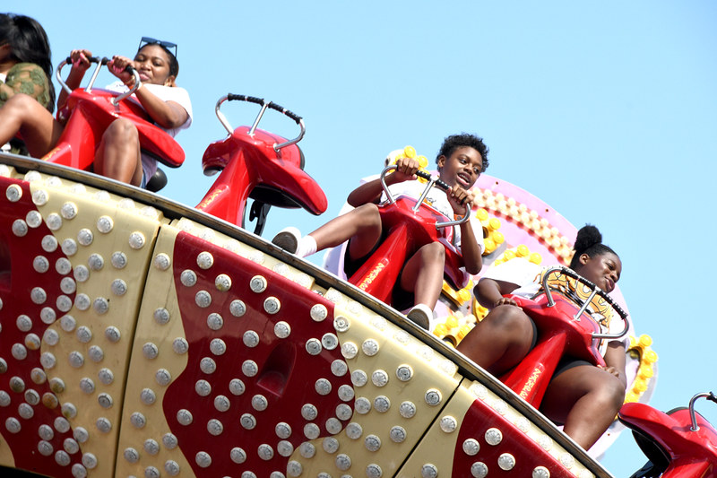 kids on a ride at Coney Island
