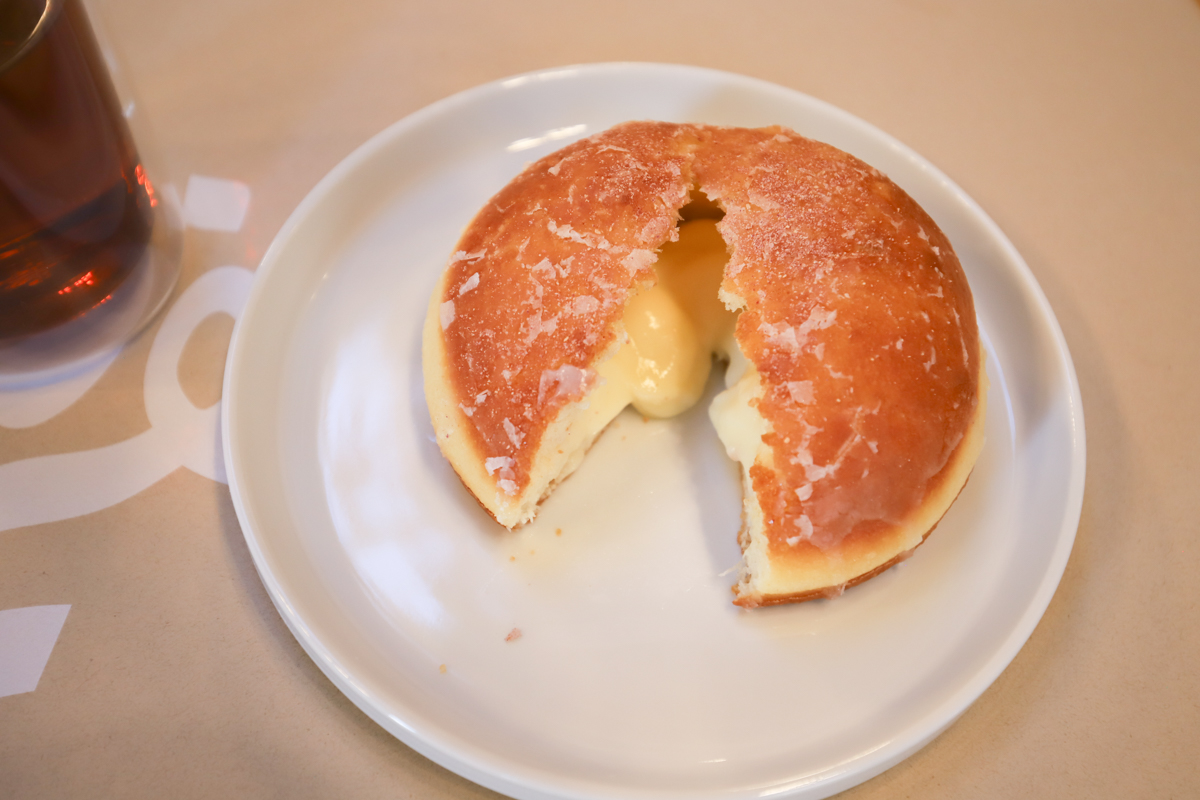 Rose custard donut