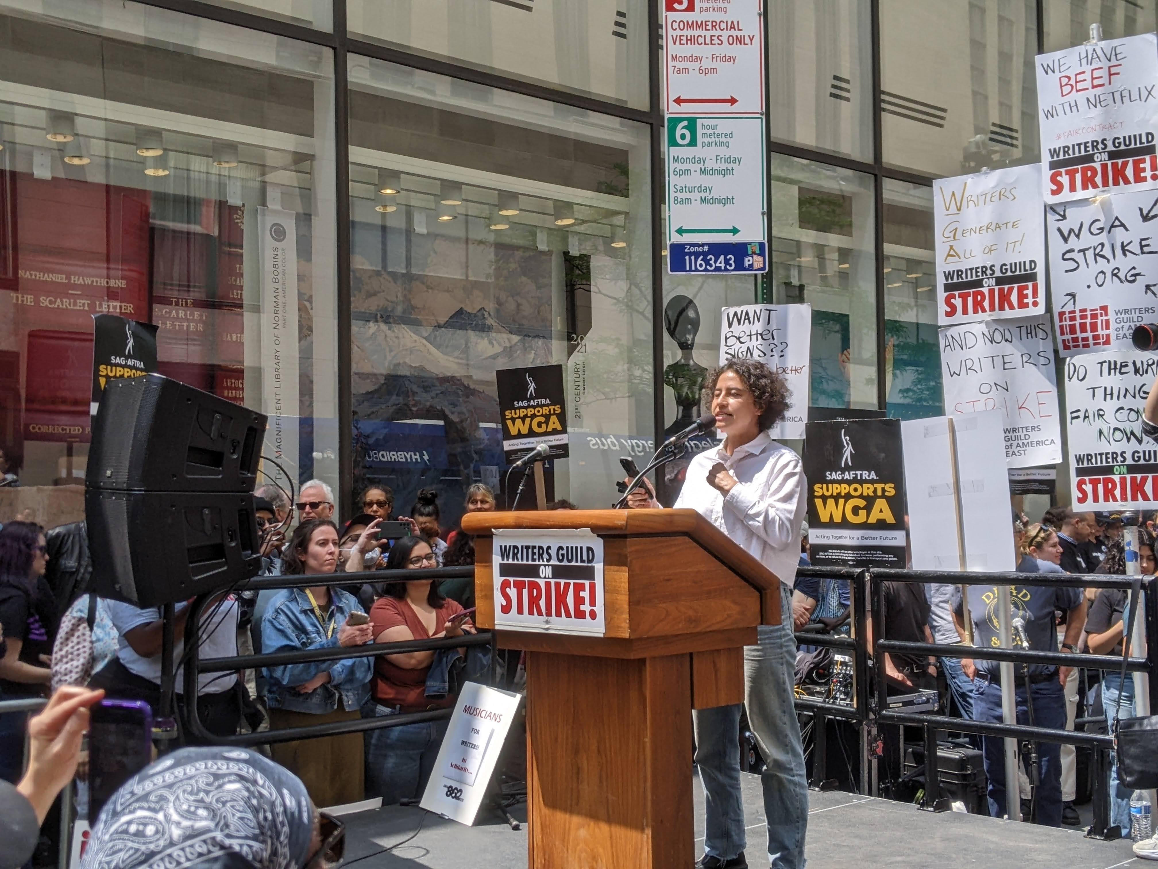 Busy Philipps, Al Franken, Ilana Glazer and other stars turn out to support writers strike