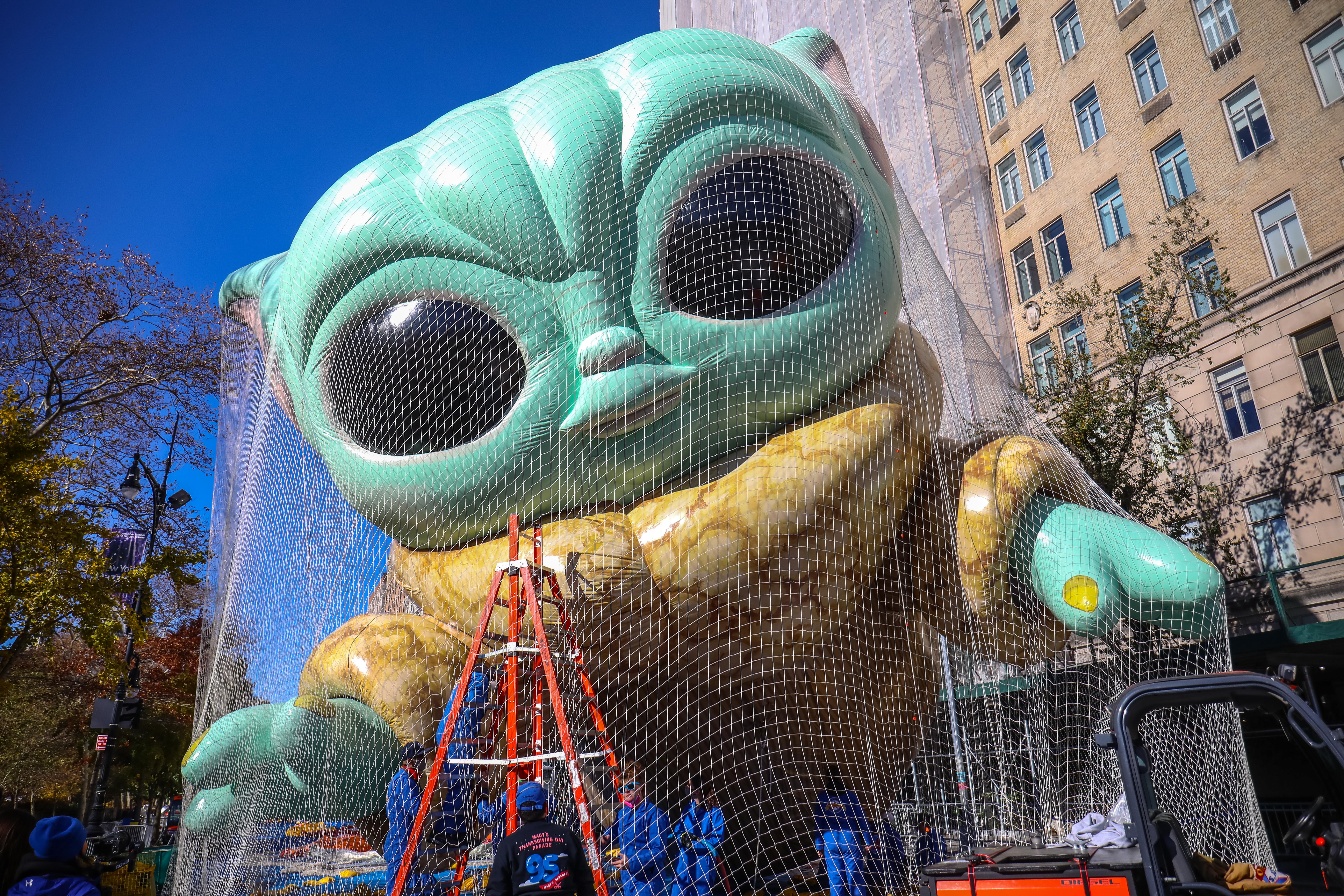 Photos: Baby Yoda, Pikachu & Eevee, And More Thanksgiving Day Parade Balloons Come To Life Photos: Baby Yoda, Pikachu & Eevee, And More Thanksgiving Day Parade Balloons Come To Life