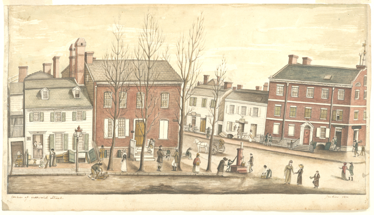 1800s NYC Watercolor Captures Life On Greenwich Street 1800s NYC Watercolor Captures Life On Greenwich Street