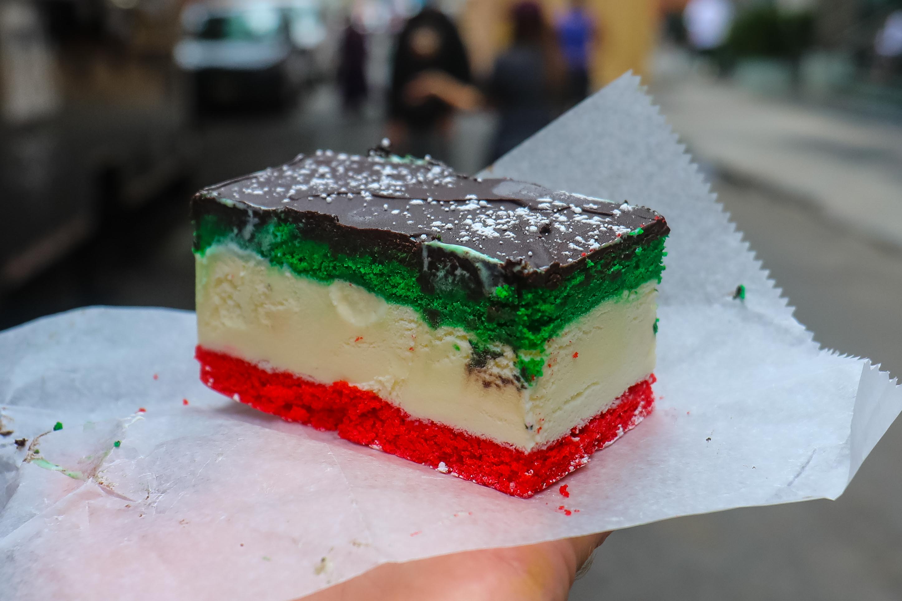 Rainbow Cookie Ice Cream Sandwich, from Cafe Belle