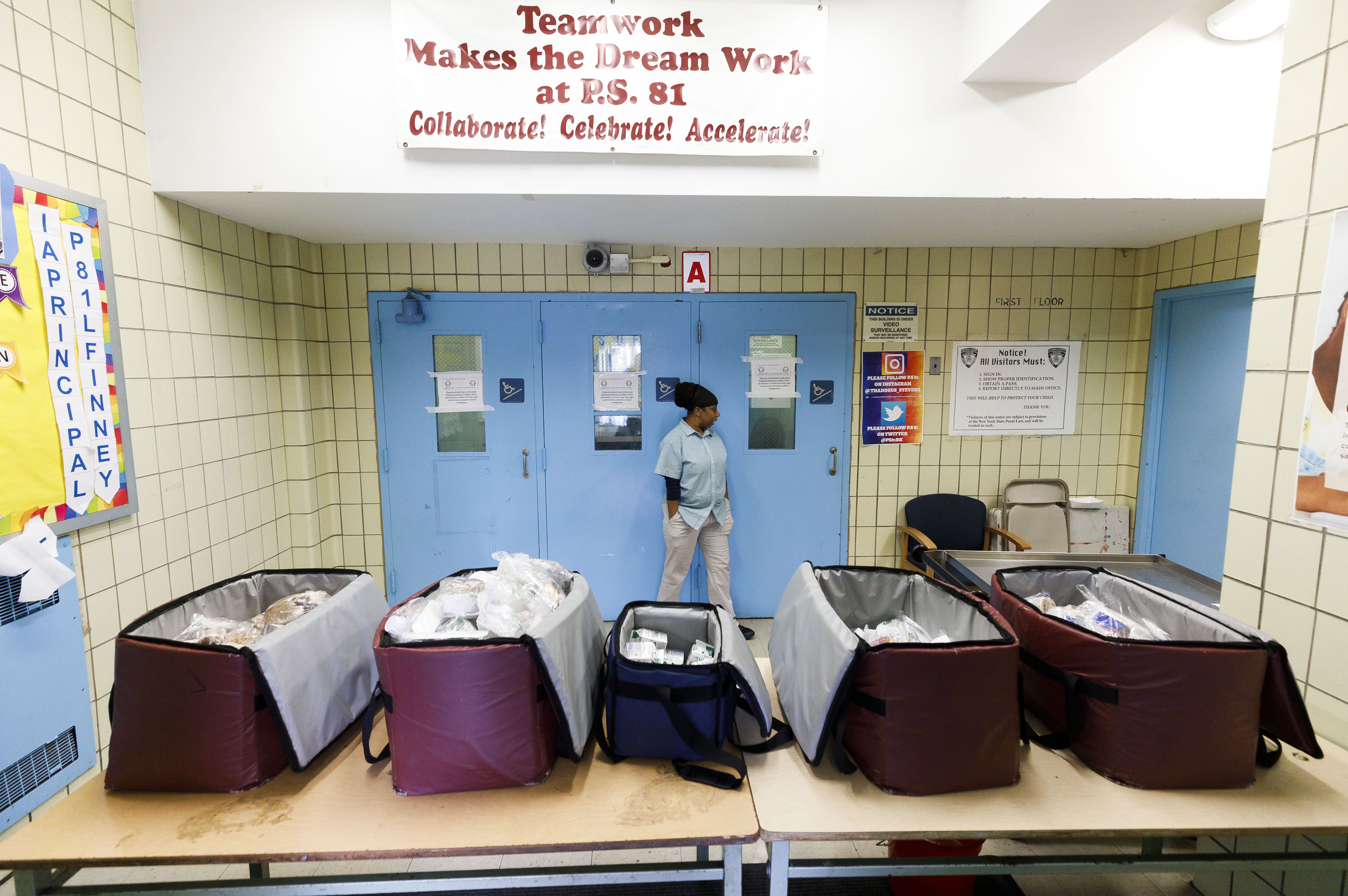 New York has established 435 sites where people can take breakfast, lunch and dinner with no charge. The program, which initially was designed for students and their families, has been extended as of April 3rd to anyone in need.