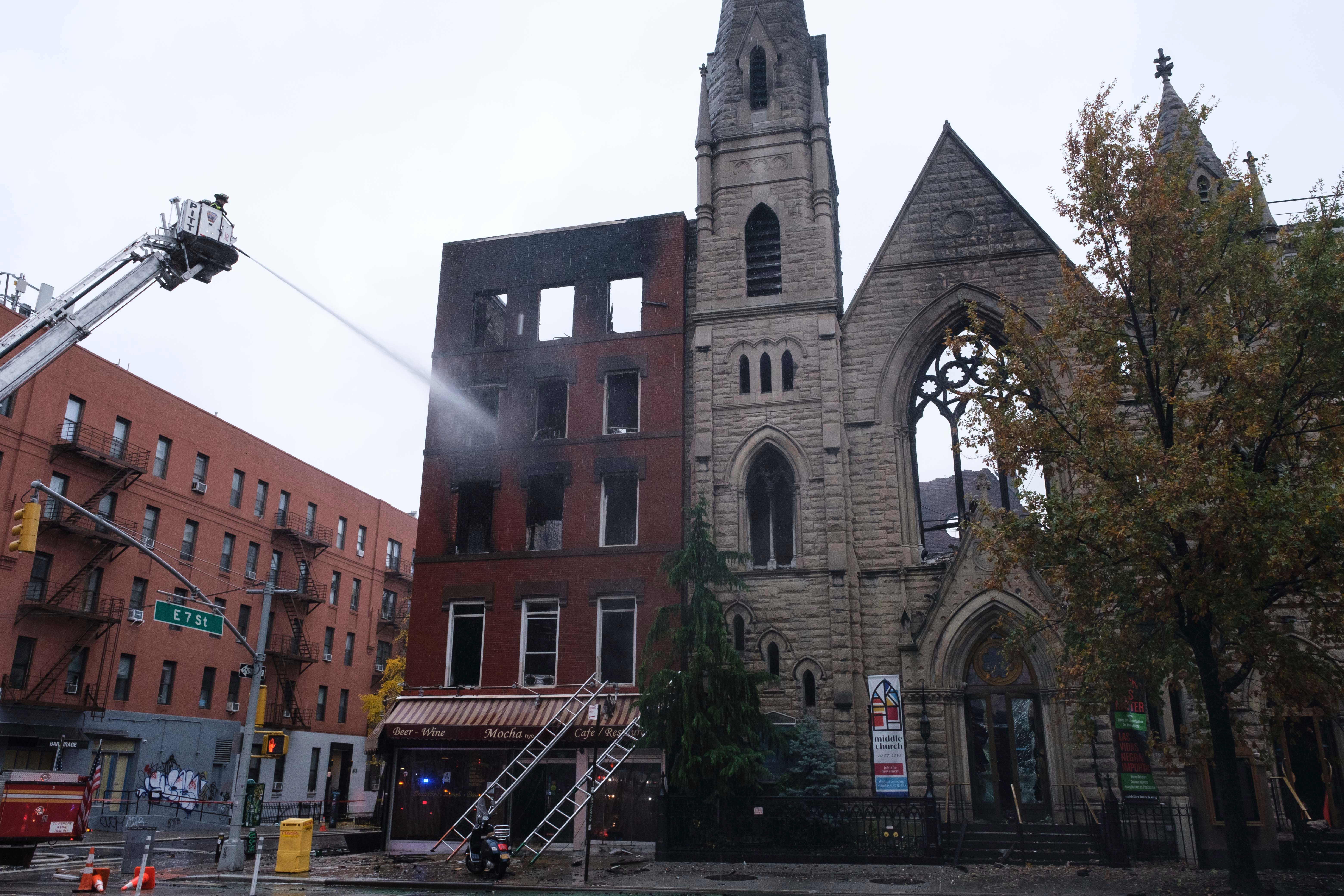 Small Fire Breaks Out In Remains Of East Village Church Destroyed By Major Blaze Last Week