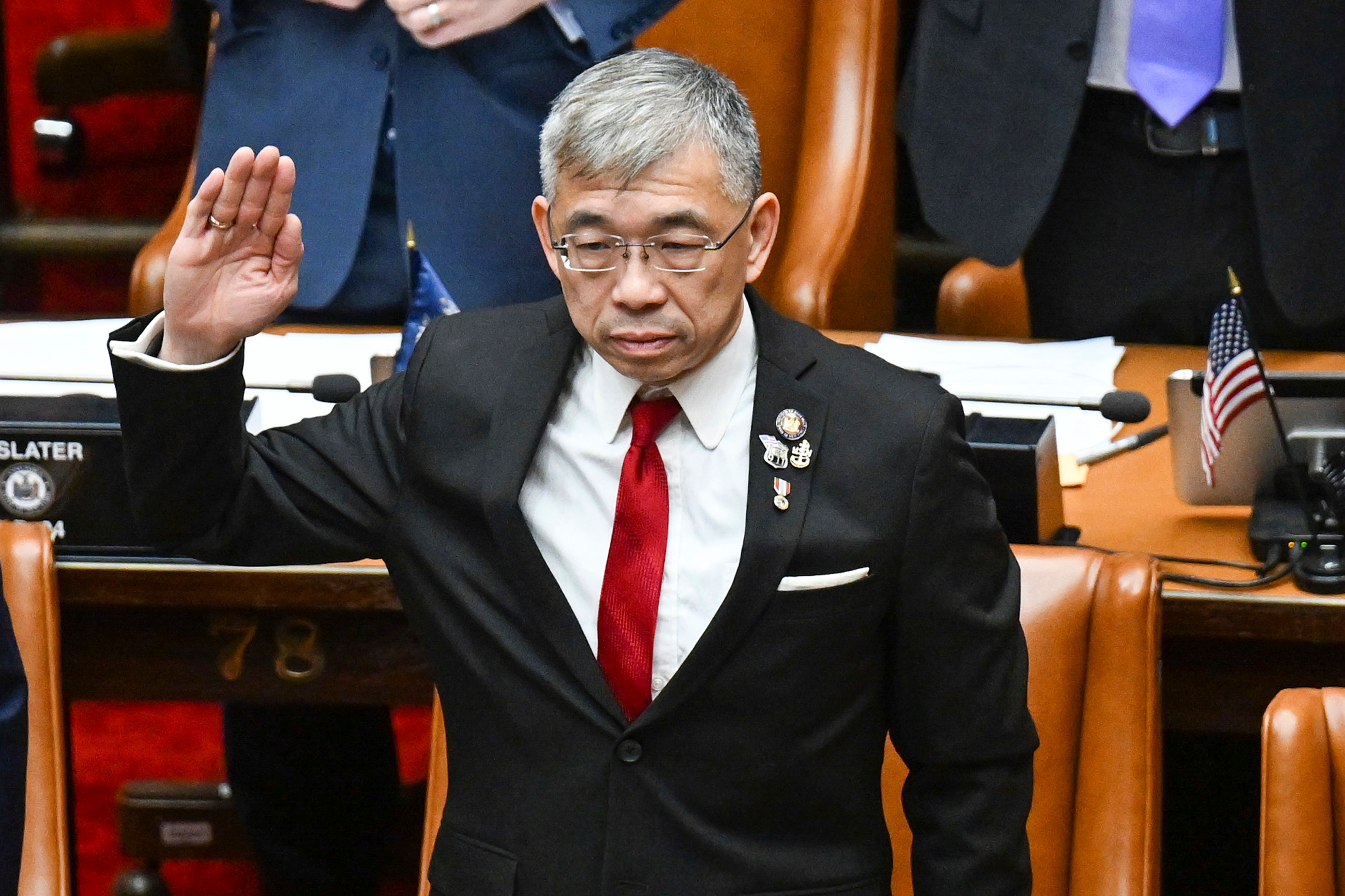 Lester Chang takes seat in the New York Assembly, for now