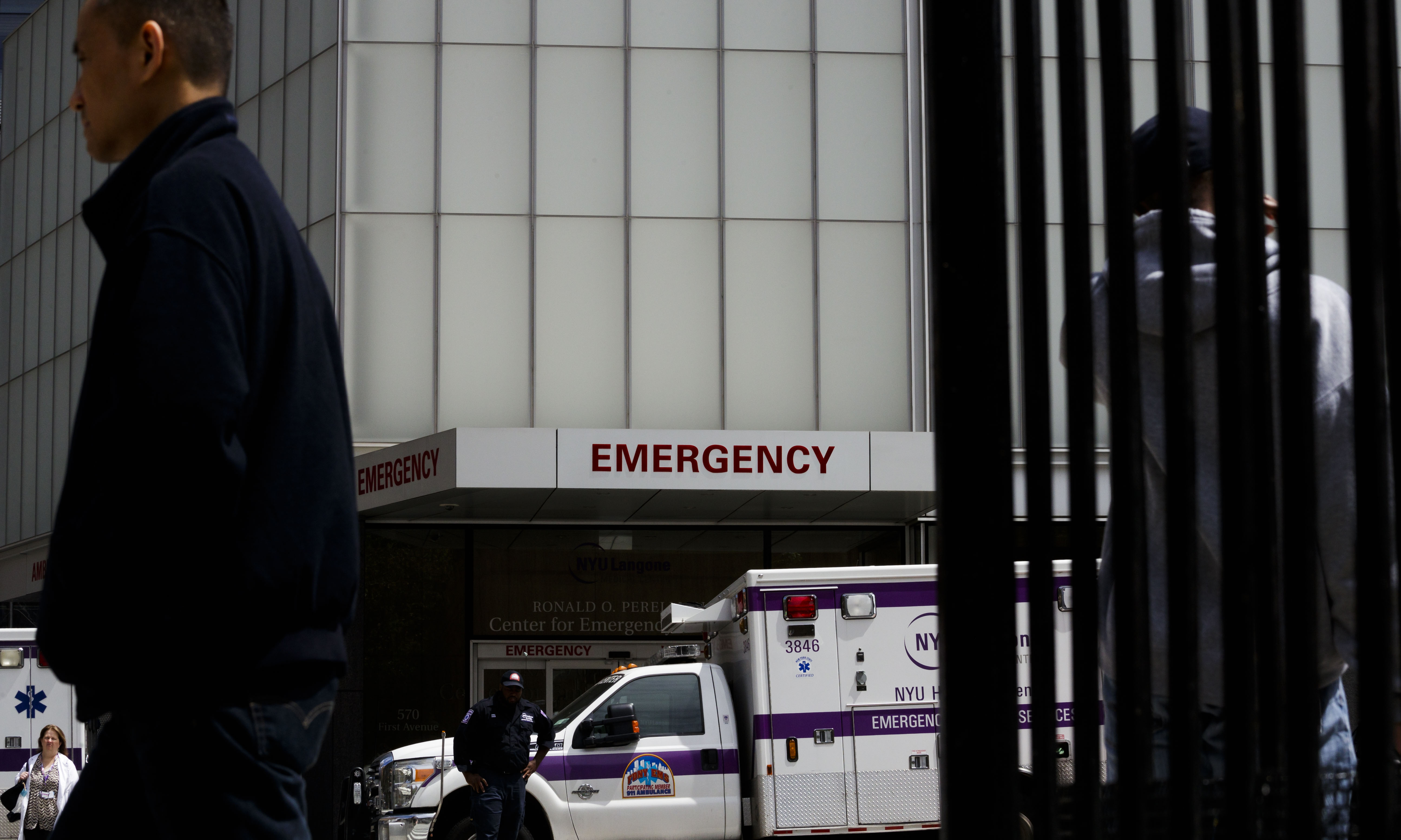 An emergency room entrance at NYU Langone Medical Center