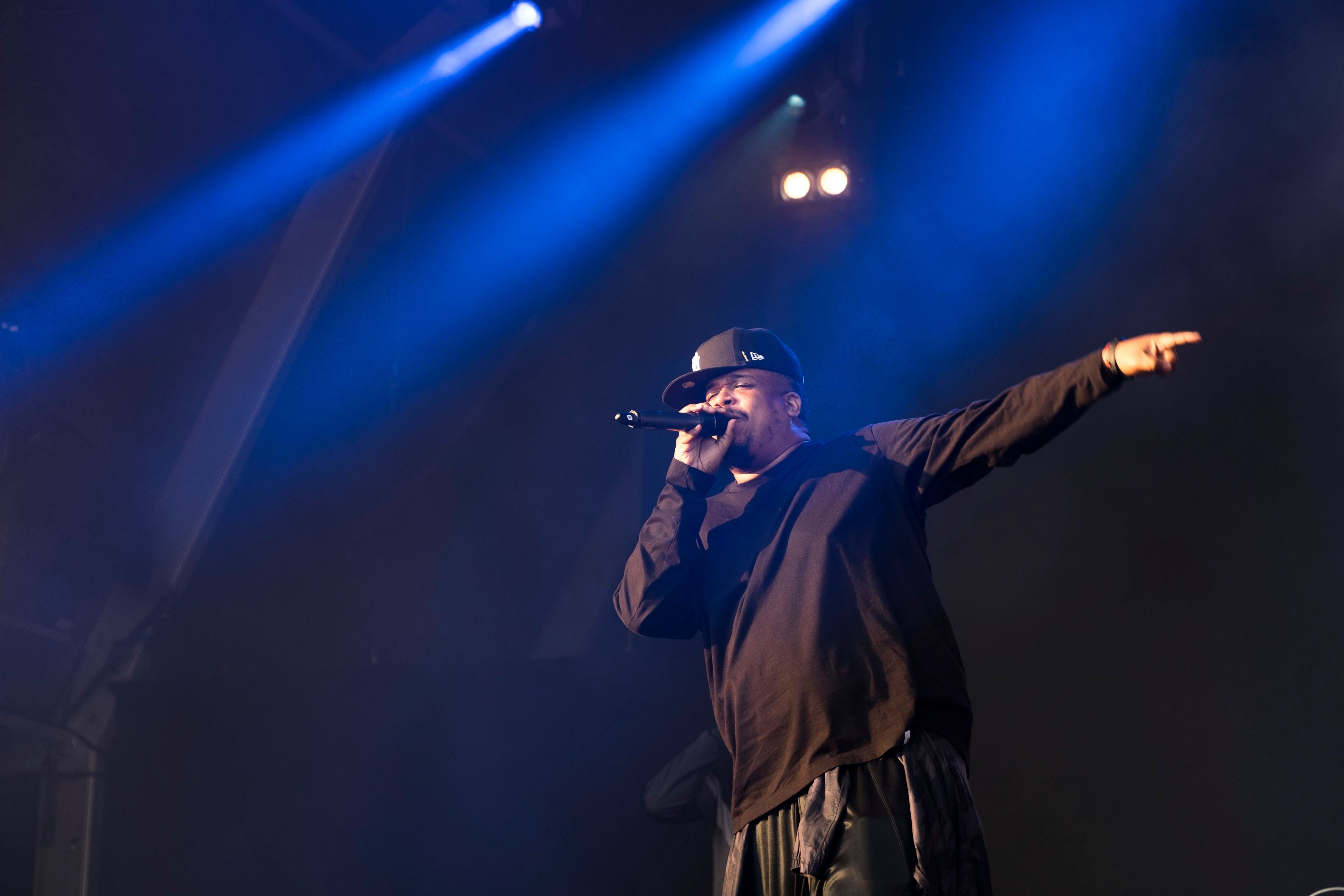 David Jolicoeur, aka Trugoy the Dove, performing in 2018.